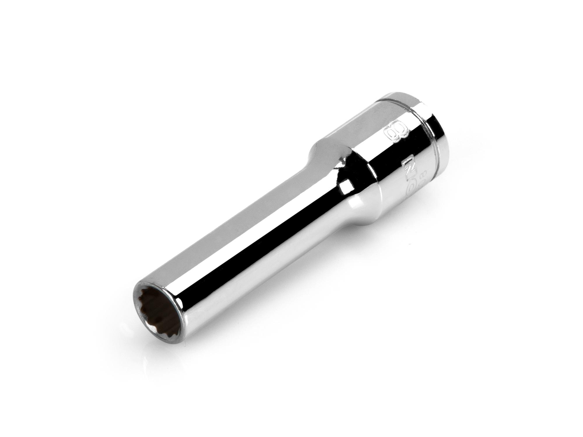 Front-right angle view of Tekton hand drive 12-point socket. Item #SHD13308
