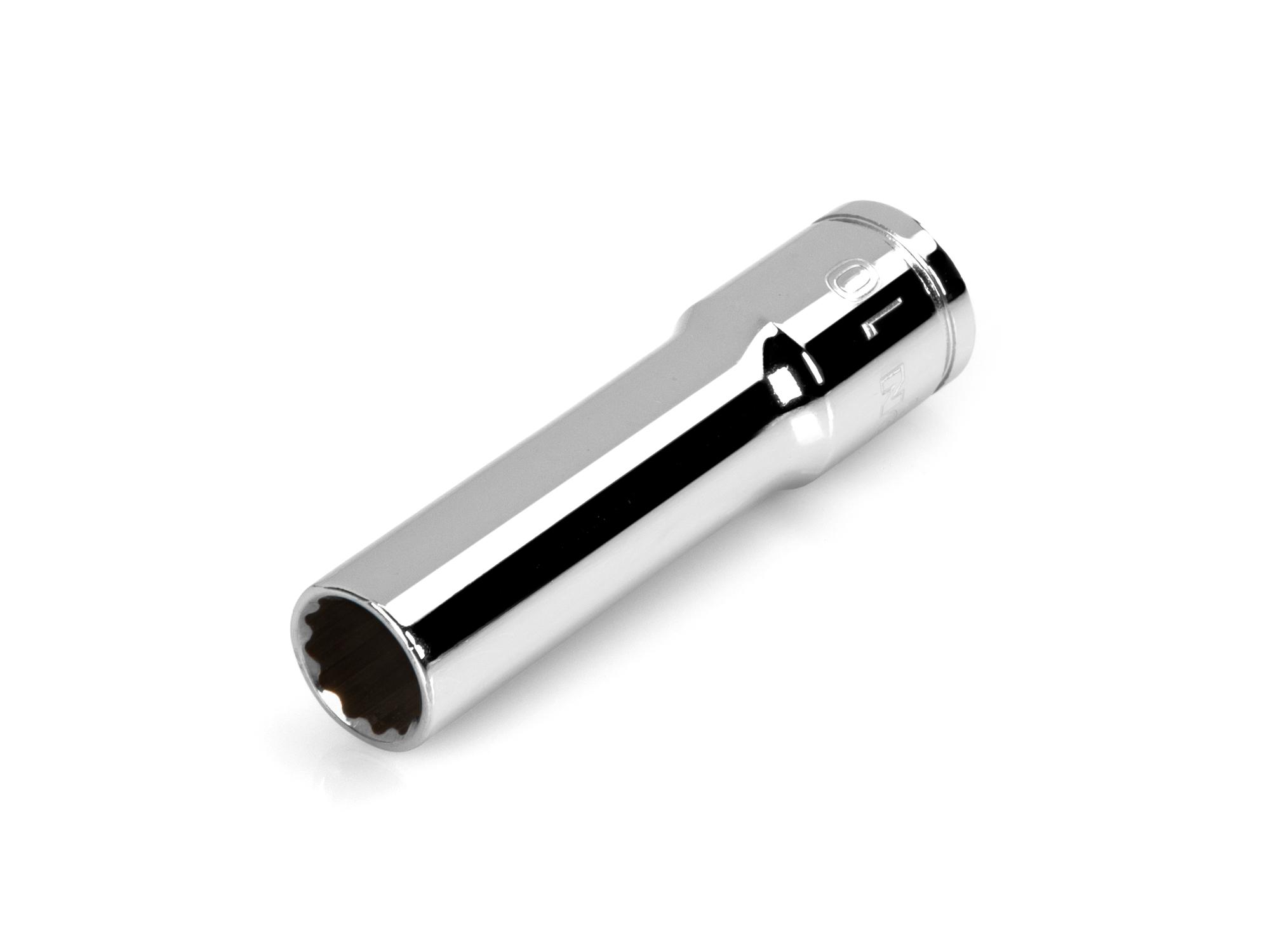 Front-right angle view of Tekton hand drive 12-point socket. Item #SHD13310