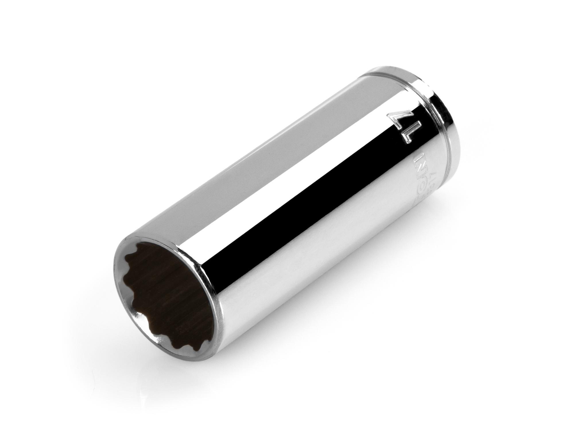 Front-right angle view of Tekton hand drive 12-point socket. Item #SHD13317