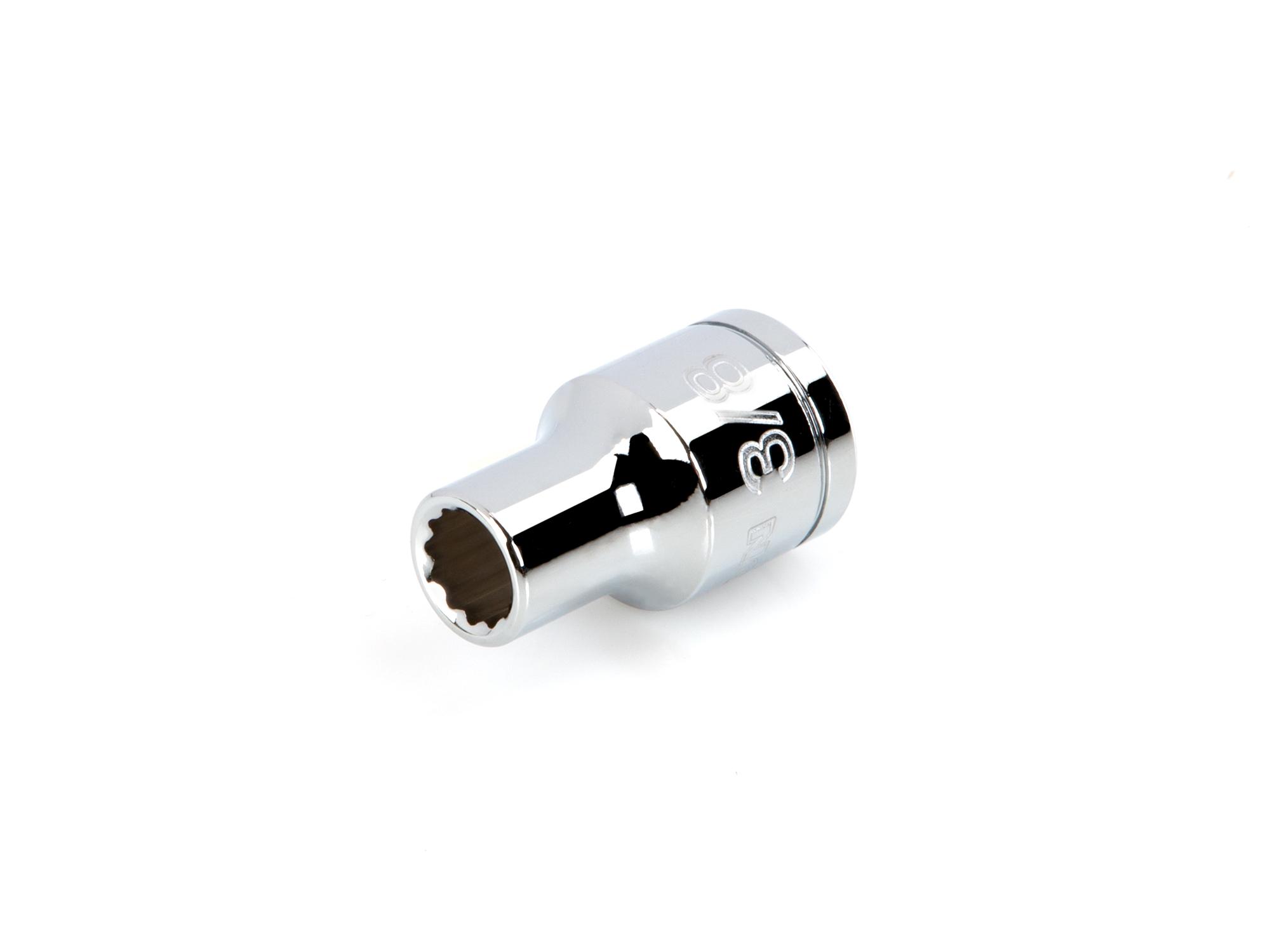 Front-right angle view of Tekton hand drive 12-point socket. Item #SHD22210