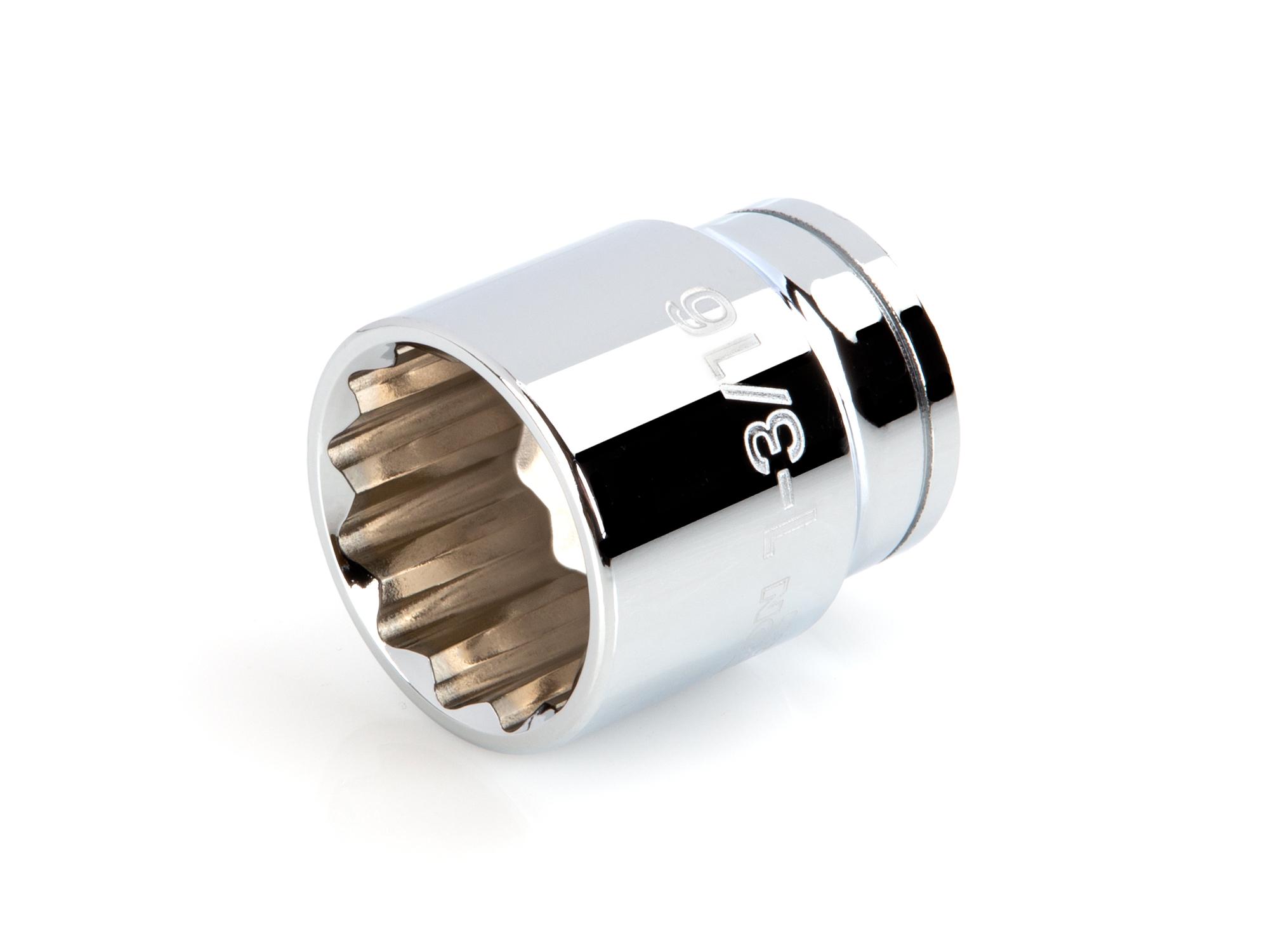 Front-right angle view of Tekton hand drive 12-point socket. Item #SHD22230