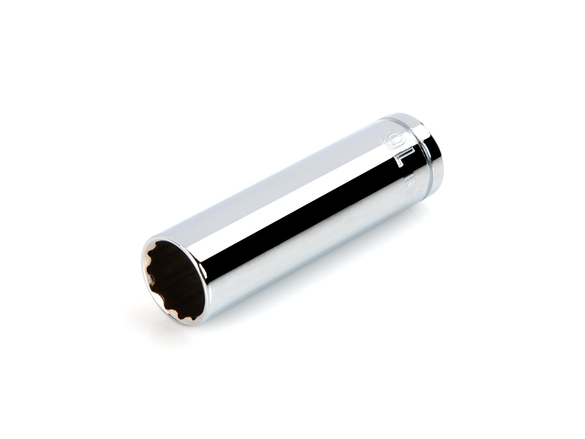 Front-right angle view of Tekton hand drive 12-point socket. Item #SHD23316