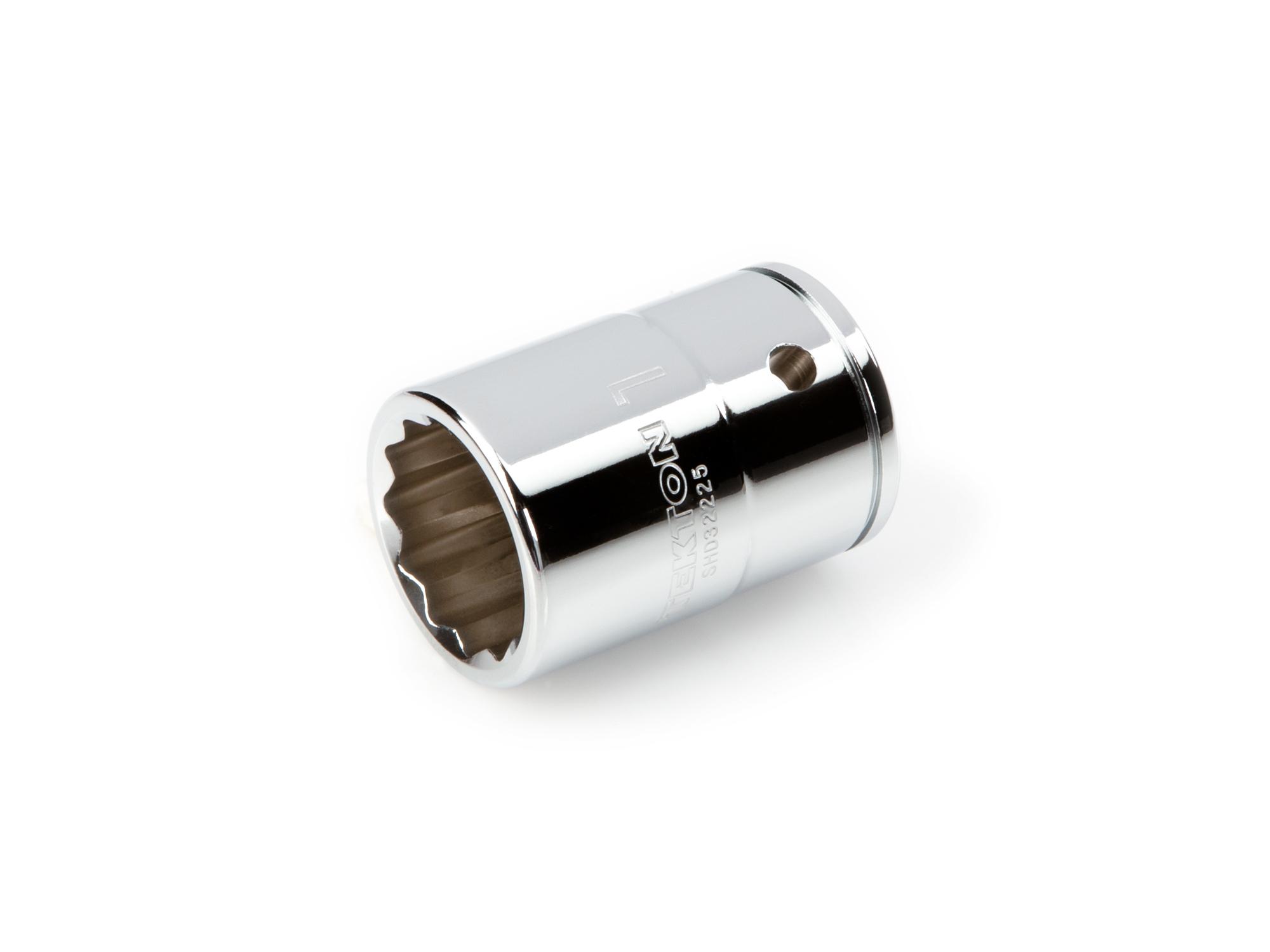 Front-right angle view of Tekton hand drive 12-point socket. Item #SHD32225