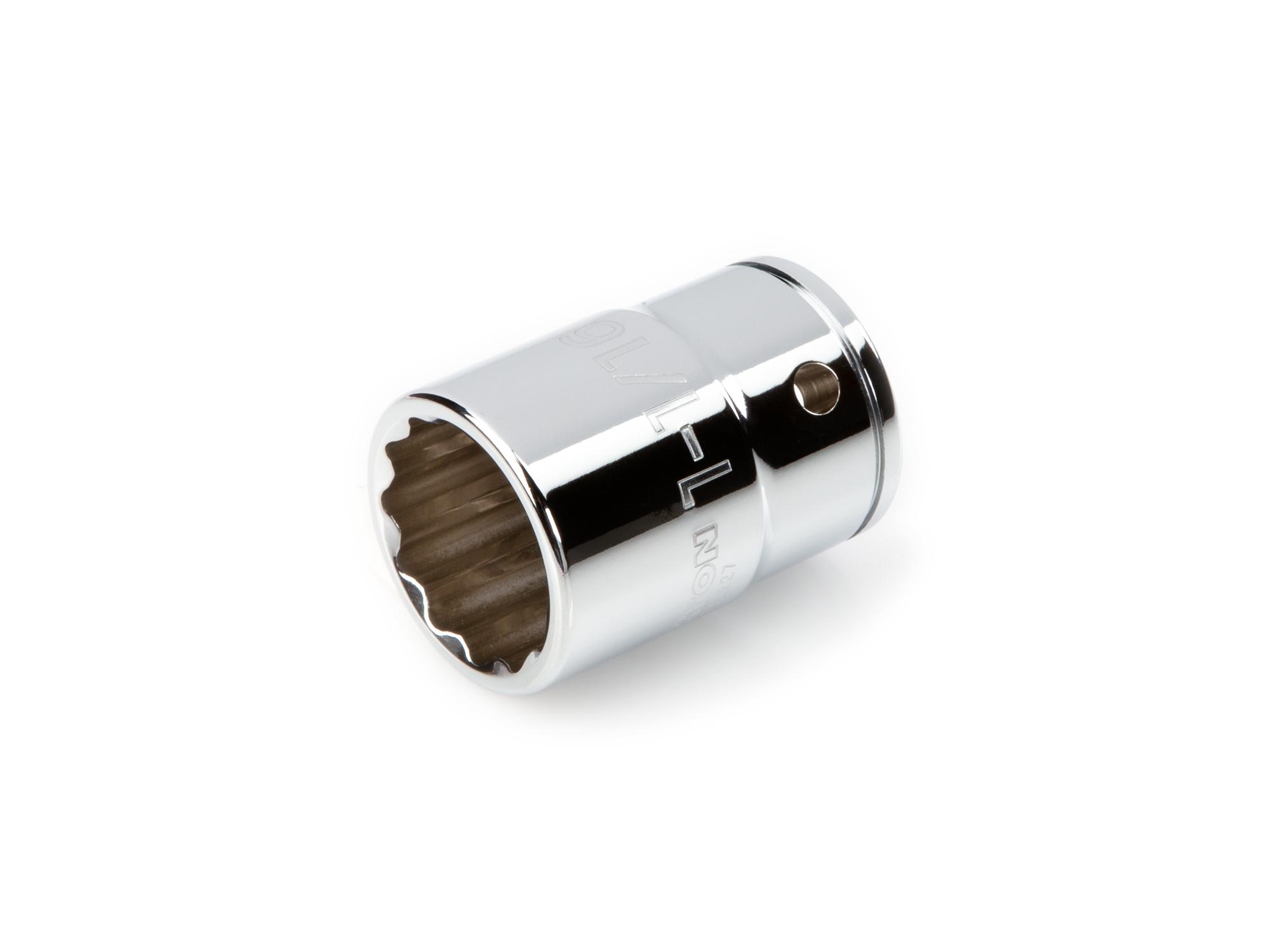 Front-right angle view of Tekton hand drive 12-point socket. Item #SHD32227