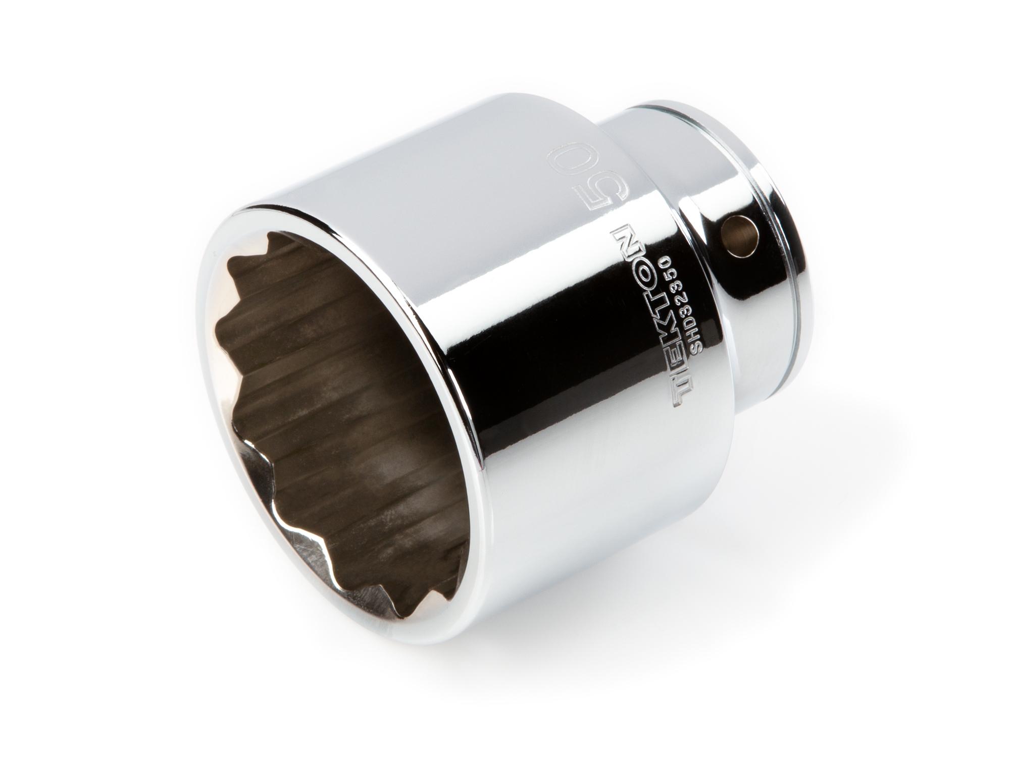 Front-right angle view of Tekton hand drive 12-point socket. Item #SHD32350