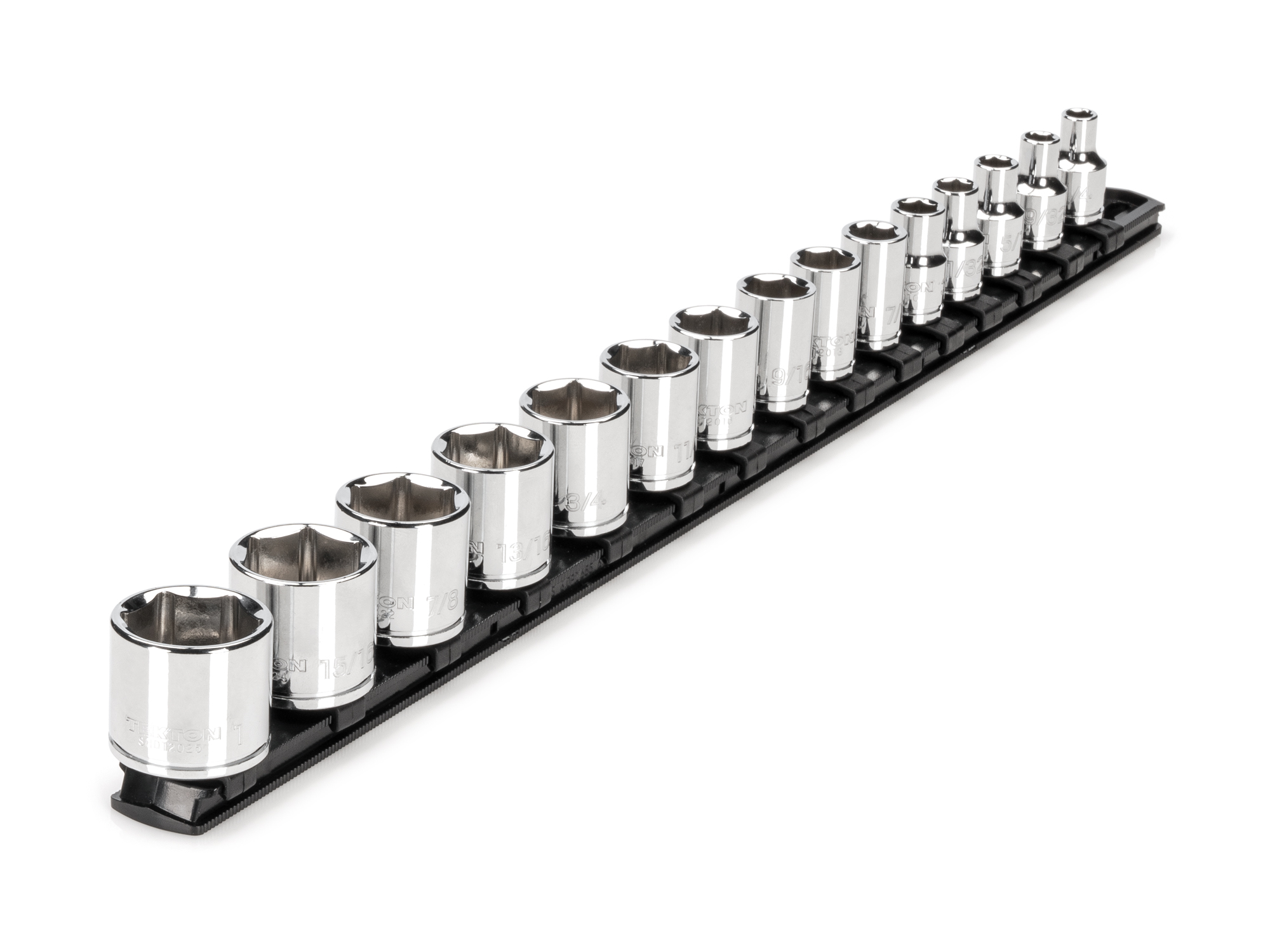 3/8 Inch Drive 6-Point Socket Set with Rail (15-Piece)
