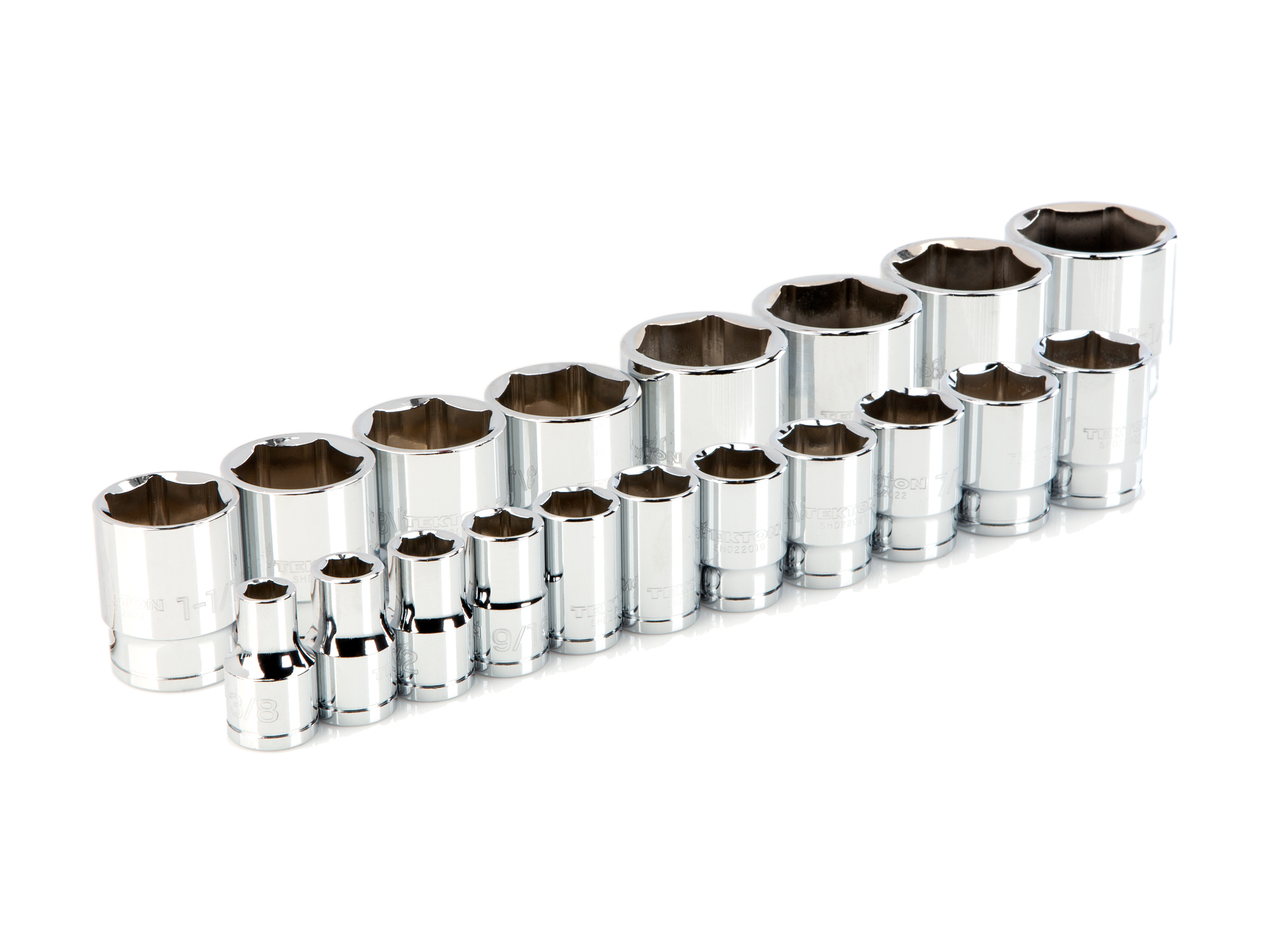 TEKTON 1/2 Inch Drive 6-Point Socket Set, 19-Piece (3/8 - 1-1/2 in.)