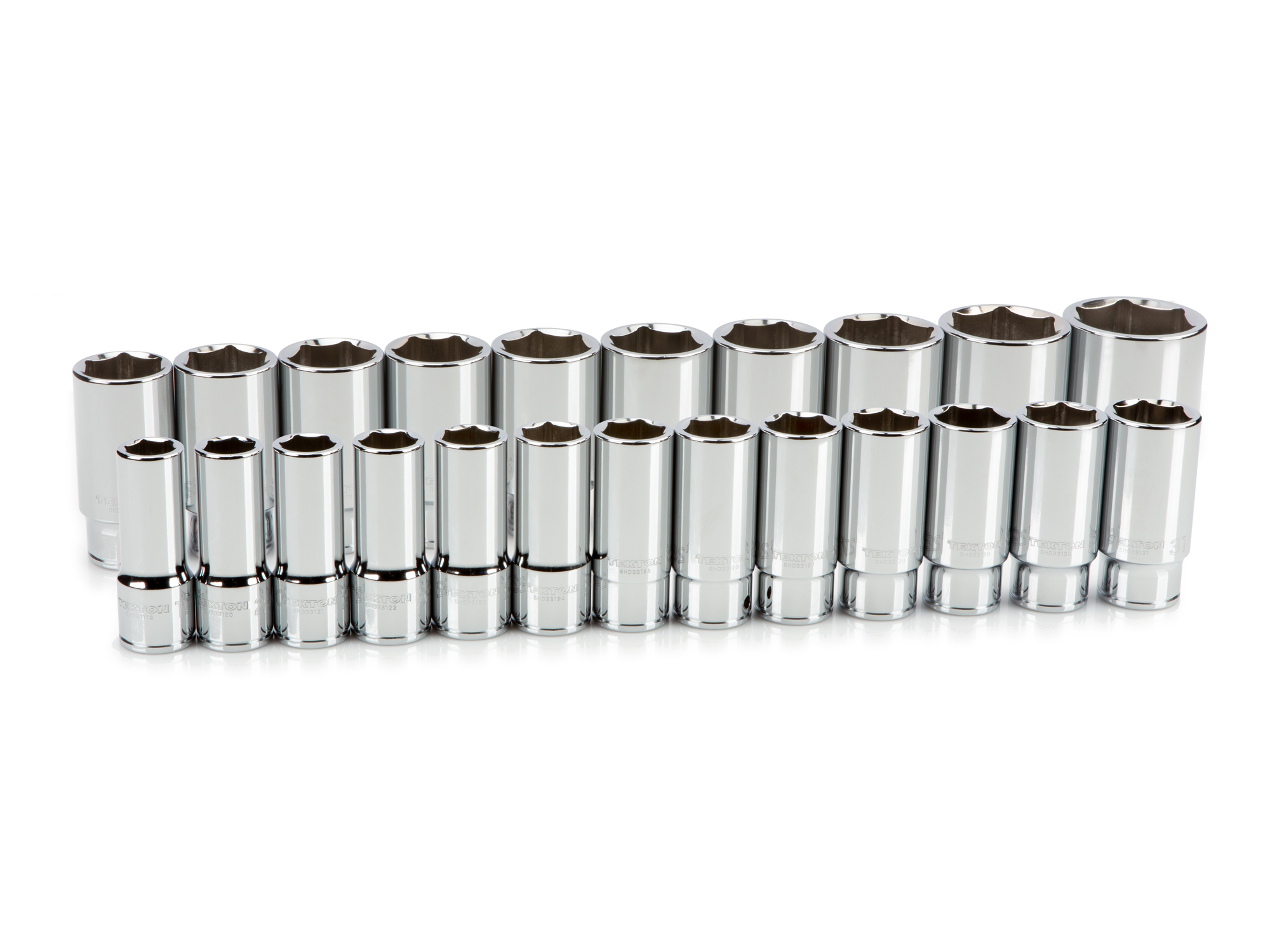 3/4 Inch Drive Deep 6-Point Socket Set (19 - 50 mm) | TEKTON