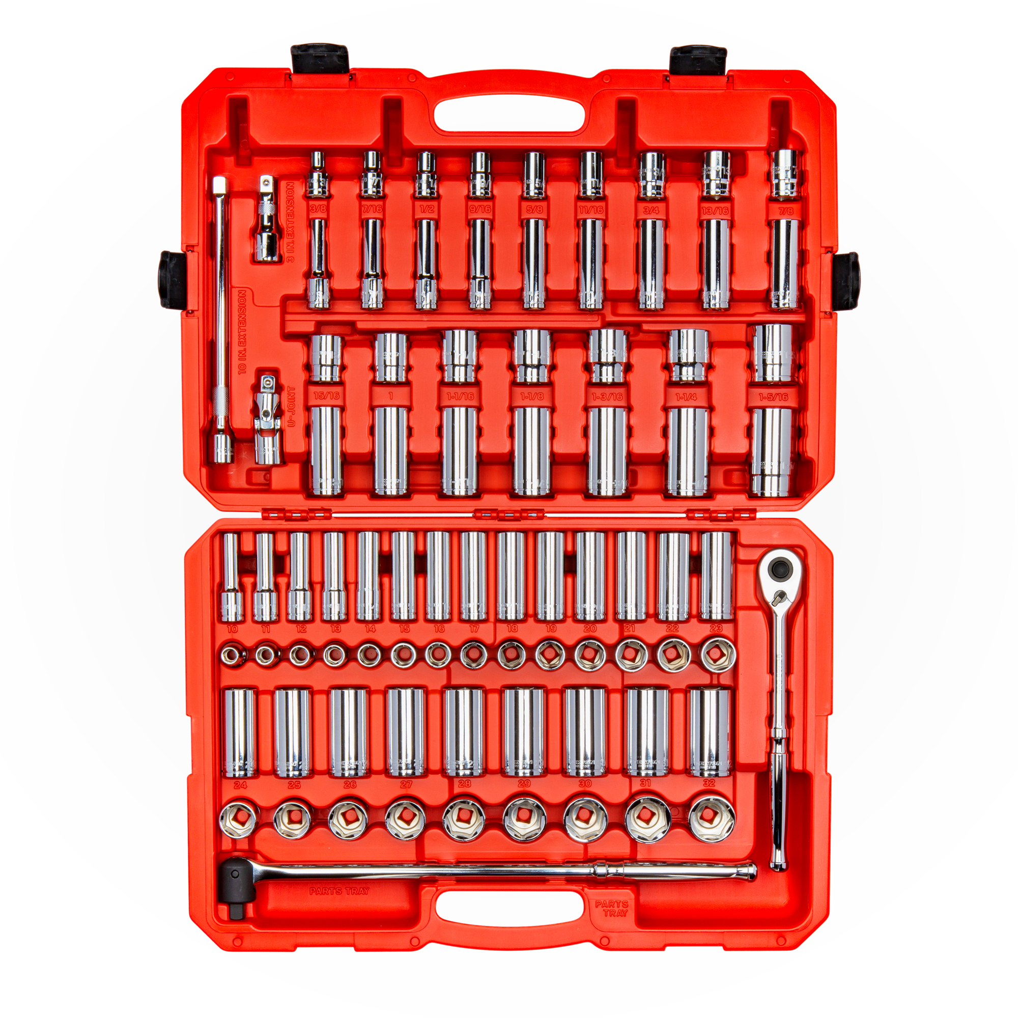 TEKTON 1/2 Inch Drive 6-Point Socket and Ratchet Set with Case, 83-Piece (3/8 - 1-5/16 in., 10-32 mm)