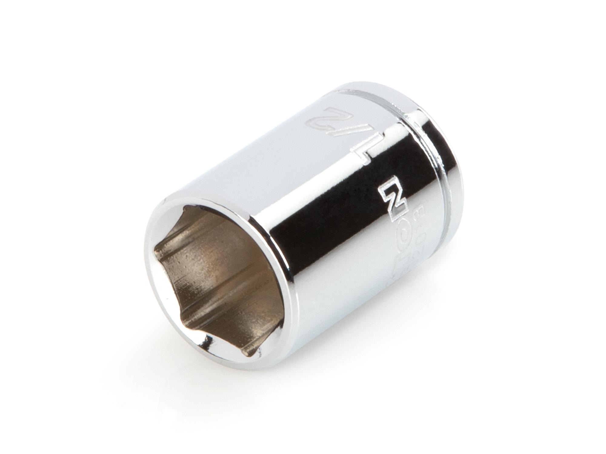 Front-right angle view of Tekton hand drive 6-point socket. Item #SHD02013