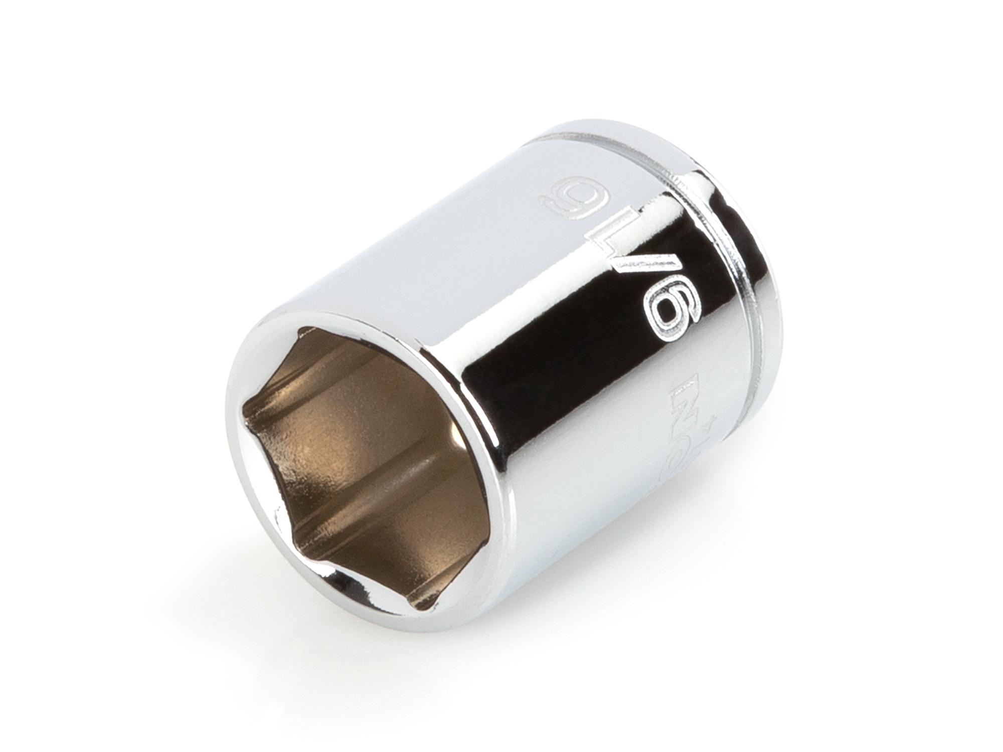 Front-right angle view of Tekton hand drive 6-point socket. Item #SHD02014