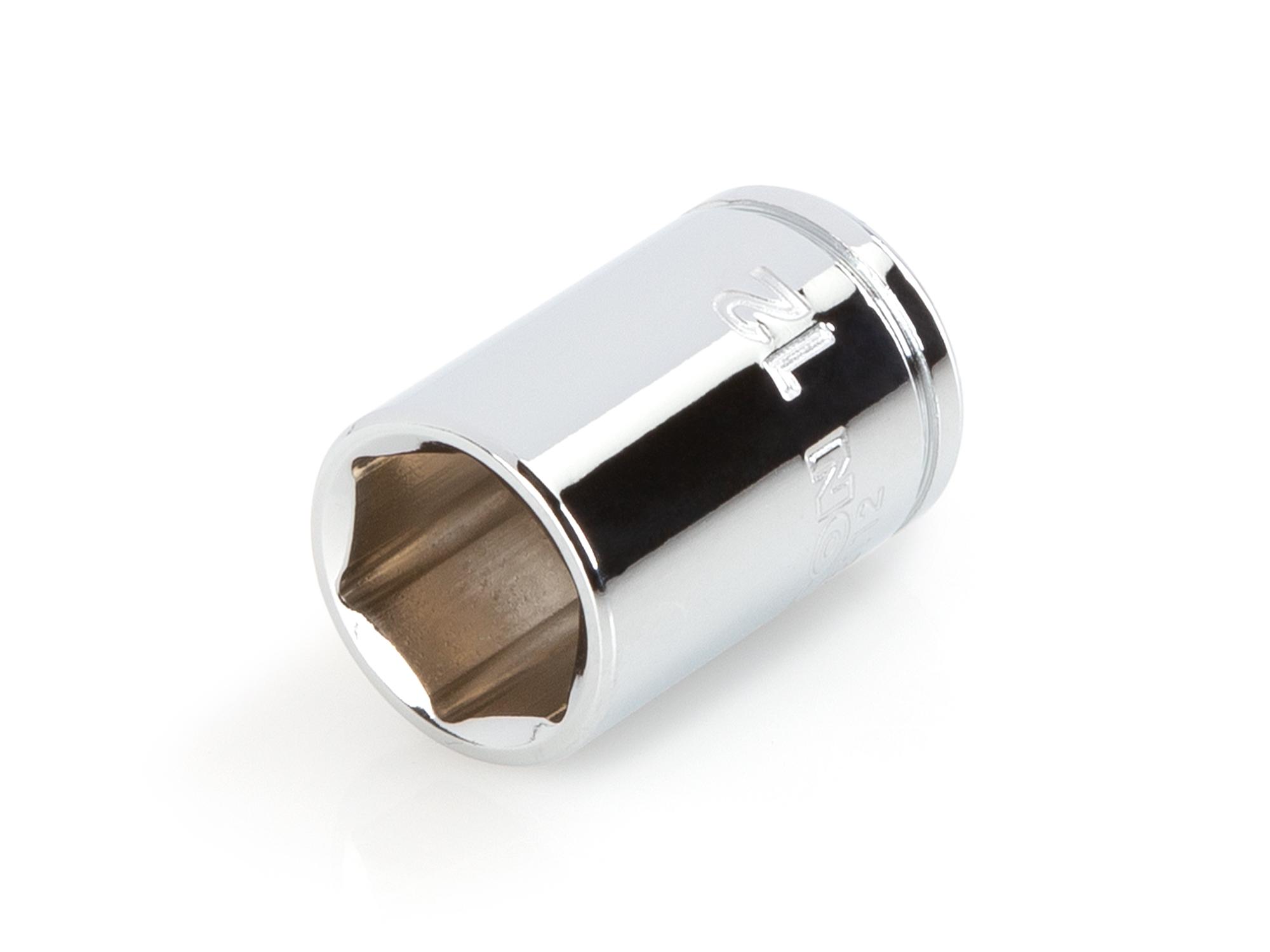 Front-right angle view of Tekton hand drive 6-point socket. Item #SHD02112