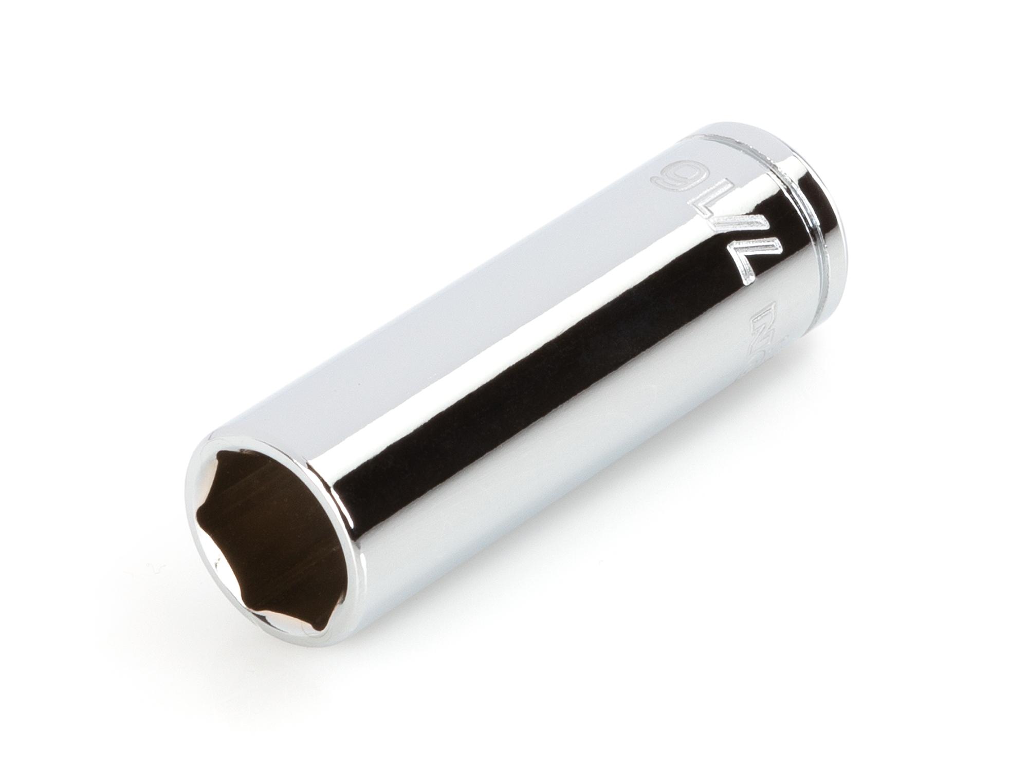 Front-right angle view of Tekton hand drive 6-point socket. Item #SHD03011