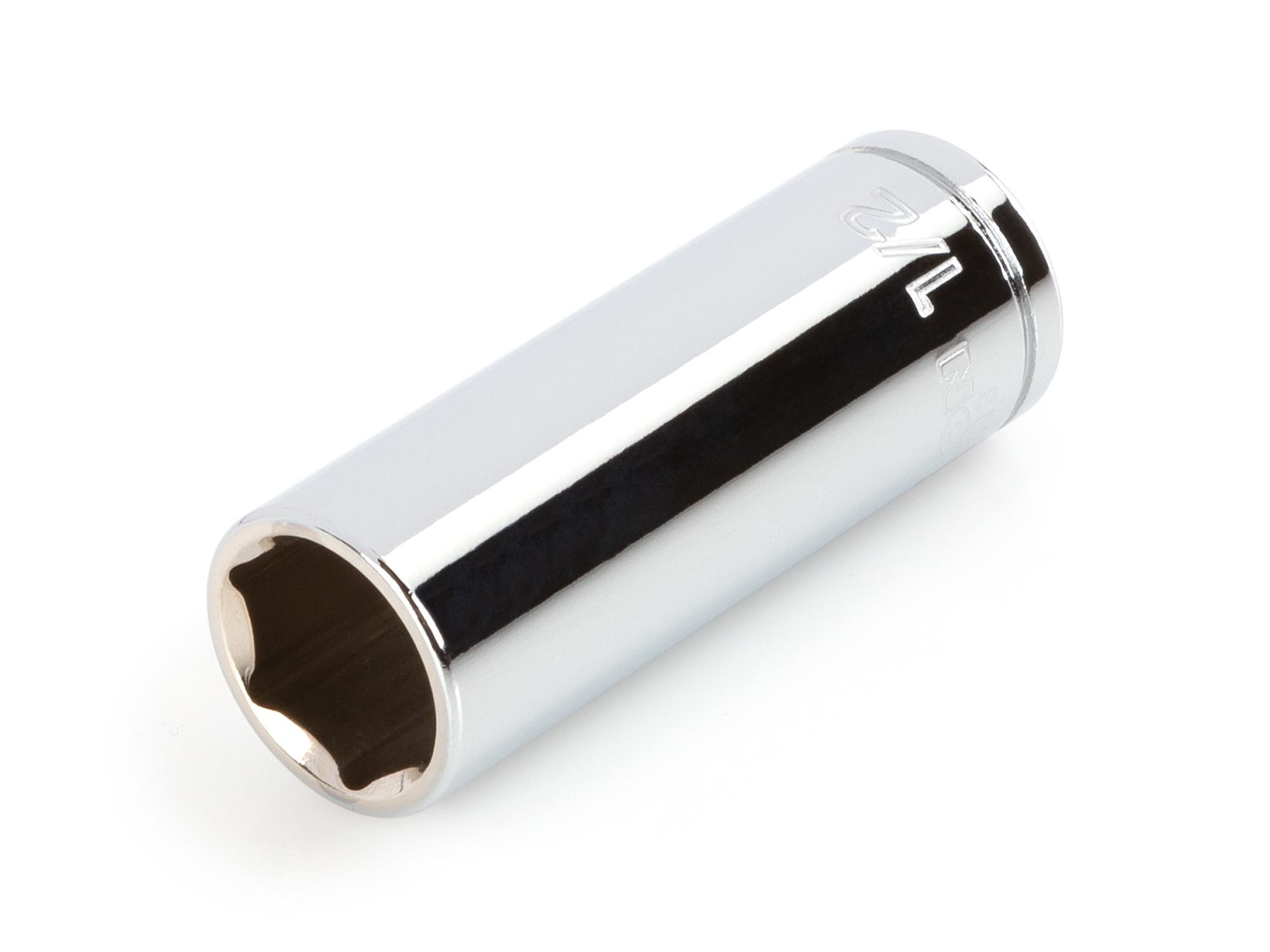 Front-right angle view of Tekton hand drive 6-point socket. Item #SHD03013