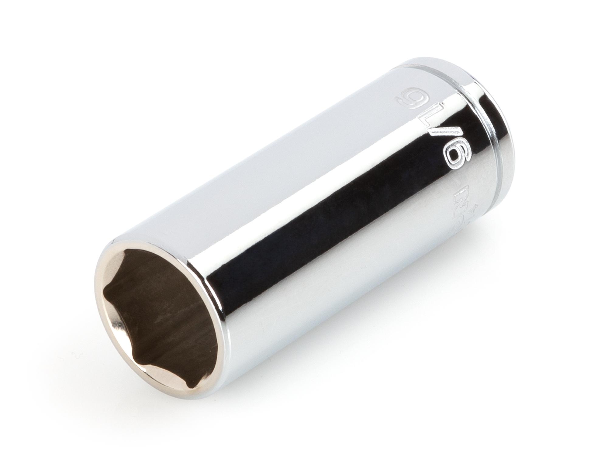 Front-right angle view of Tekton hand drive 6-point socket. Item #SHD03014
