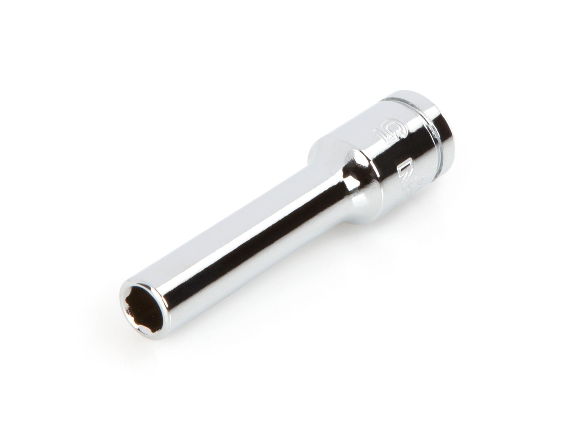 Front-right angle view of Tekton hand drive 6-point socket. Item #SHD03104
