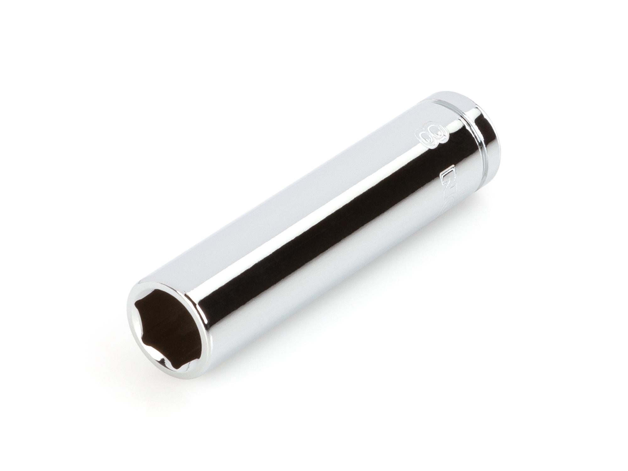 Front-right angle view of Tekton hand drive 6-point socket. Item #SHD03108