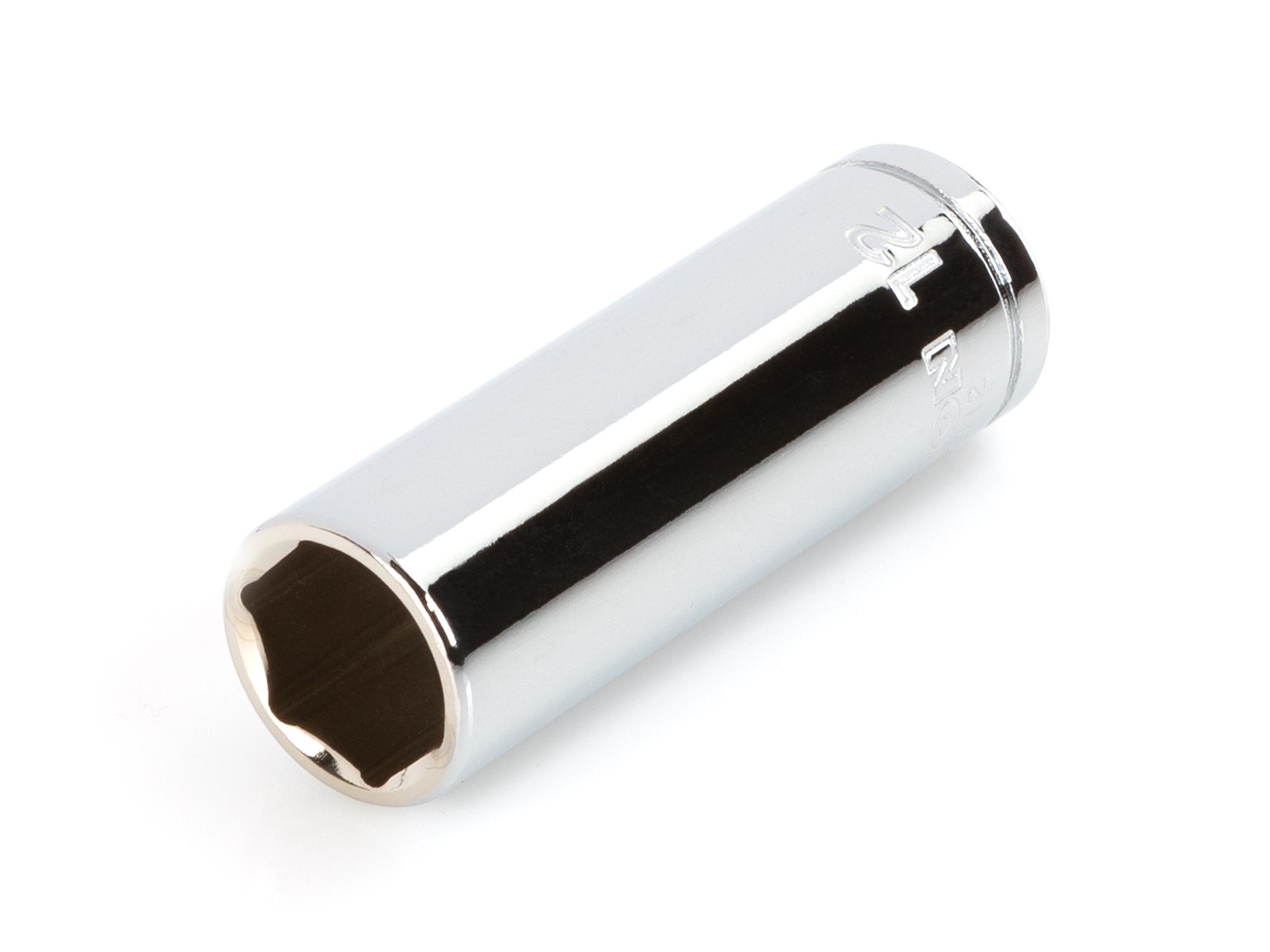 Front-right angle view of Tekton hand drive 6-point socket. Item #SHD03112
