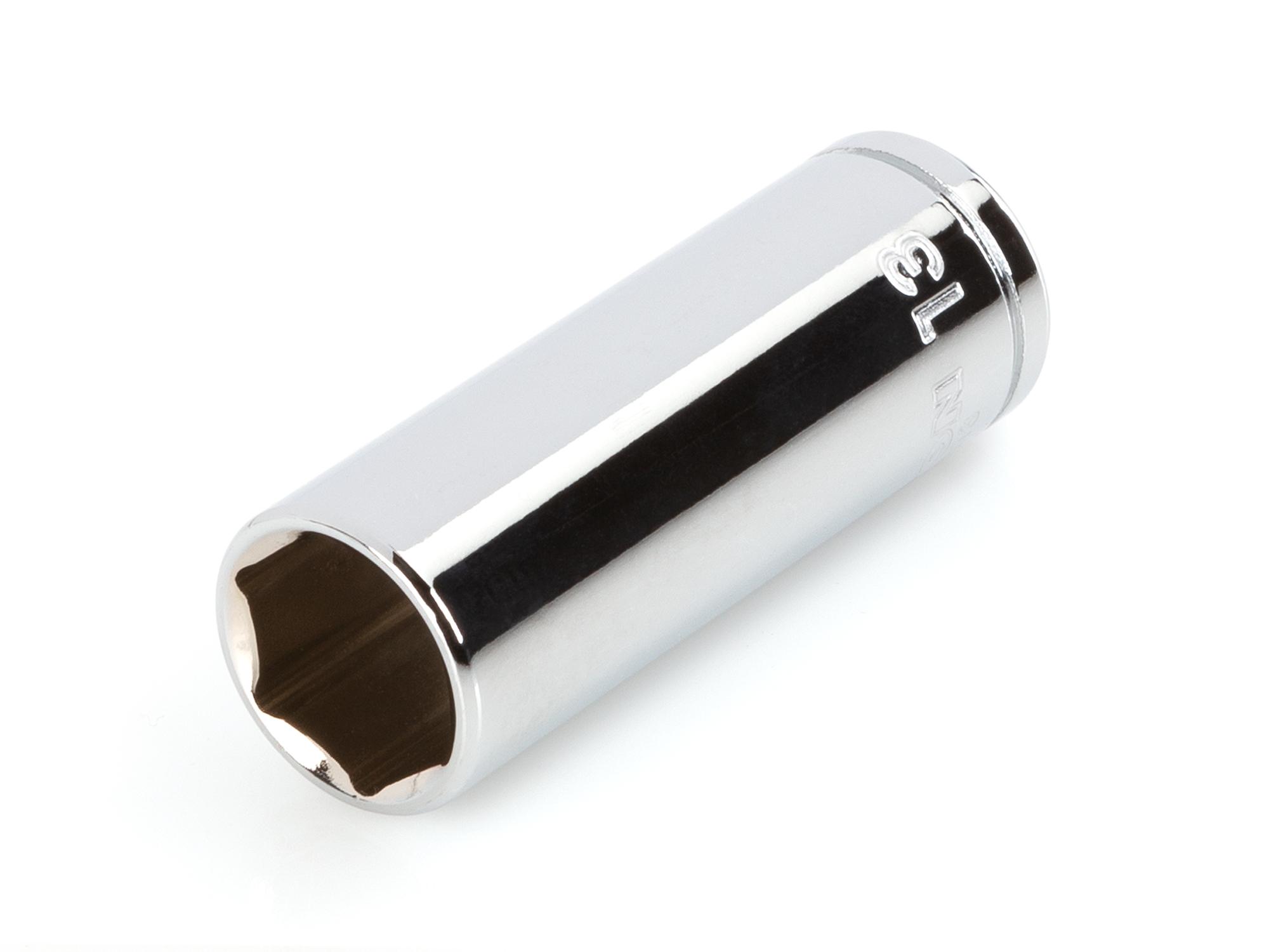 Front-right angle view of Tekton hand drive 6-point socket. Item #SHD03113