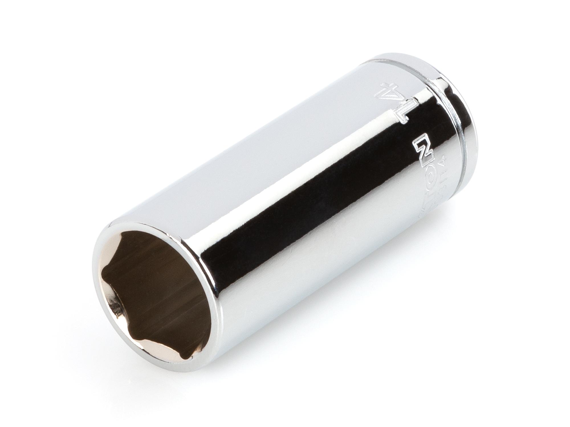 Front-right angle view of Tekton hand drive 6-point socket. Item #SHD03114