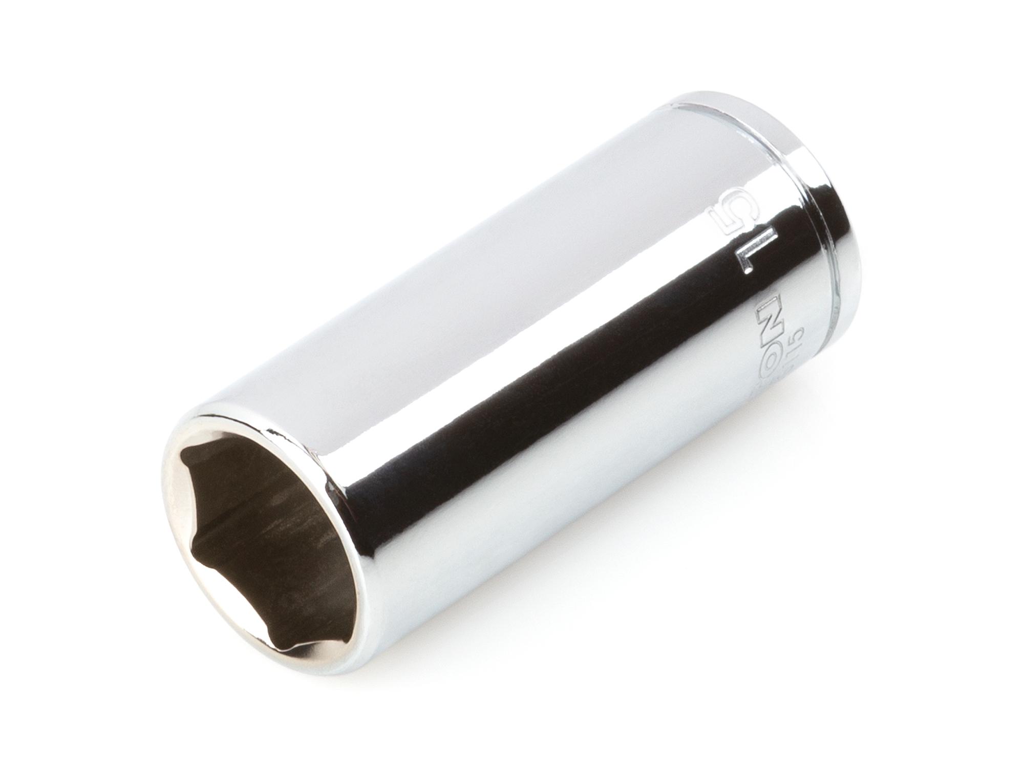 Front-right angle view of Tekton hand drive 6-point socket. Item #SHD03115