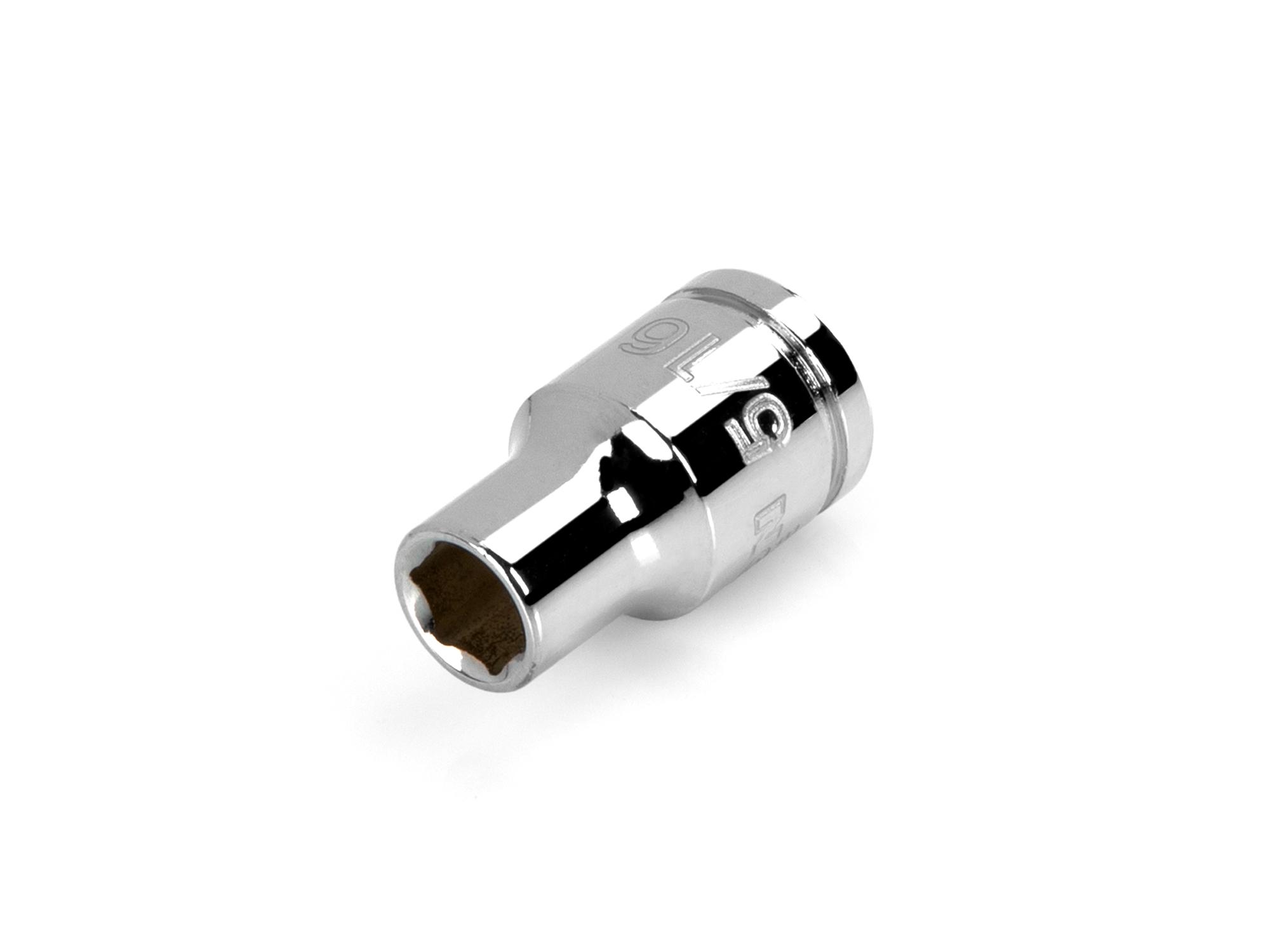 Front-right angle view of Tekton hand drive 6-point socket. Item #SHD12008