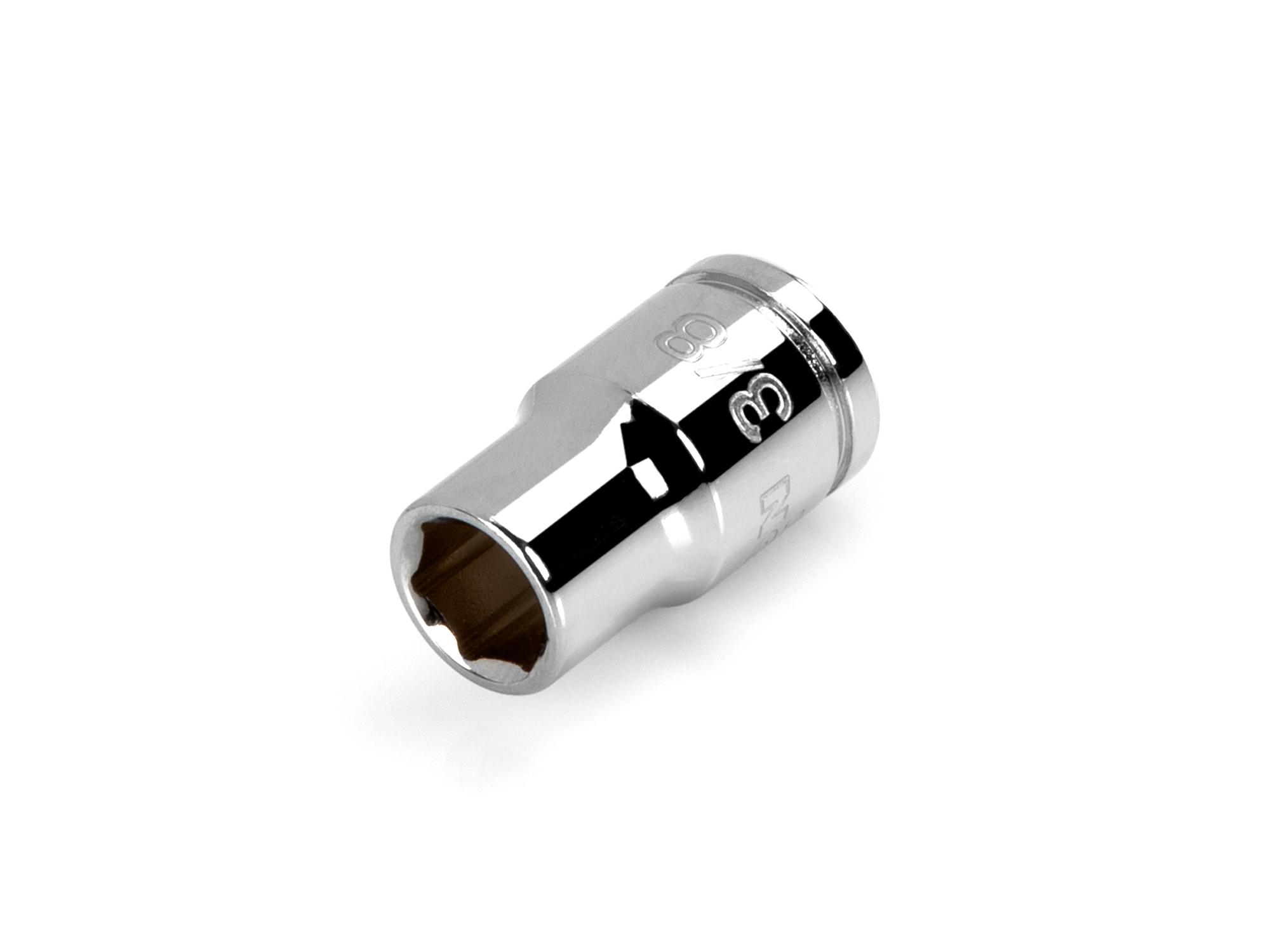 Front-right angle view of Tekton hand drive 6-point socket. Item #SHD12010