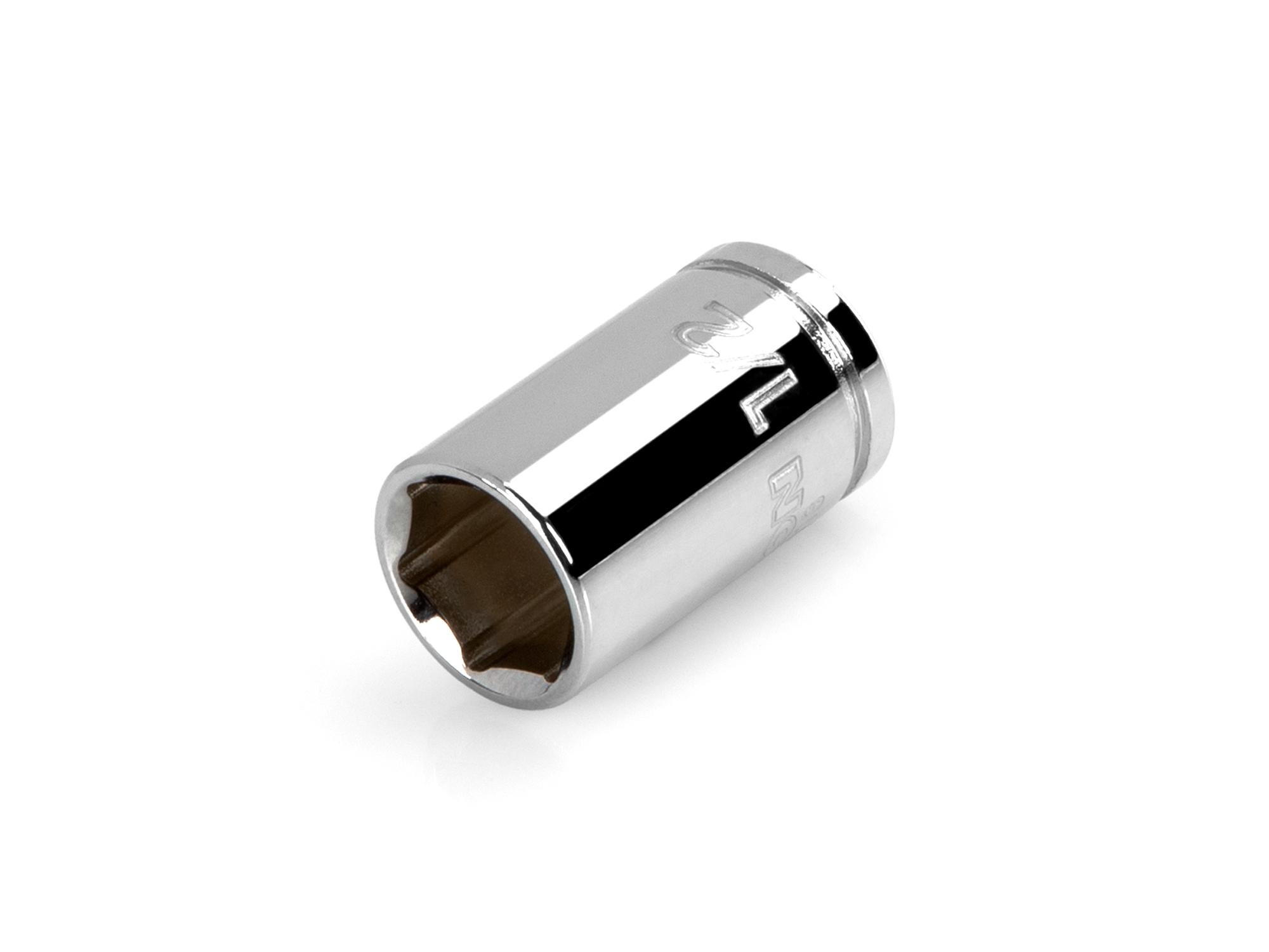 Front-right angle view of Tekton hand drive 6-point socket. Item #SHD12013
