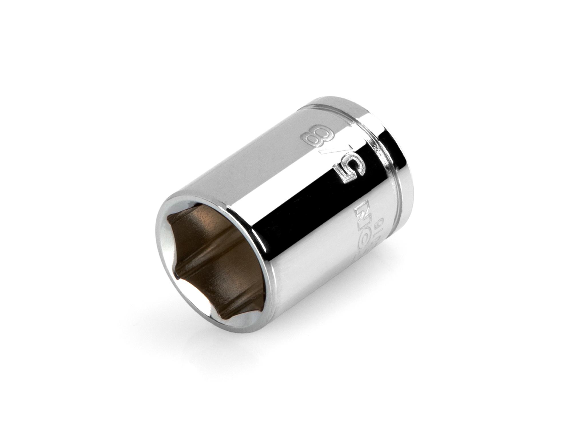 Front-right angle view of Tekton hand drive 6-point socket. Item #SHD12016