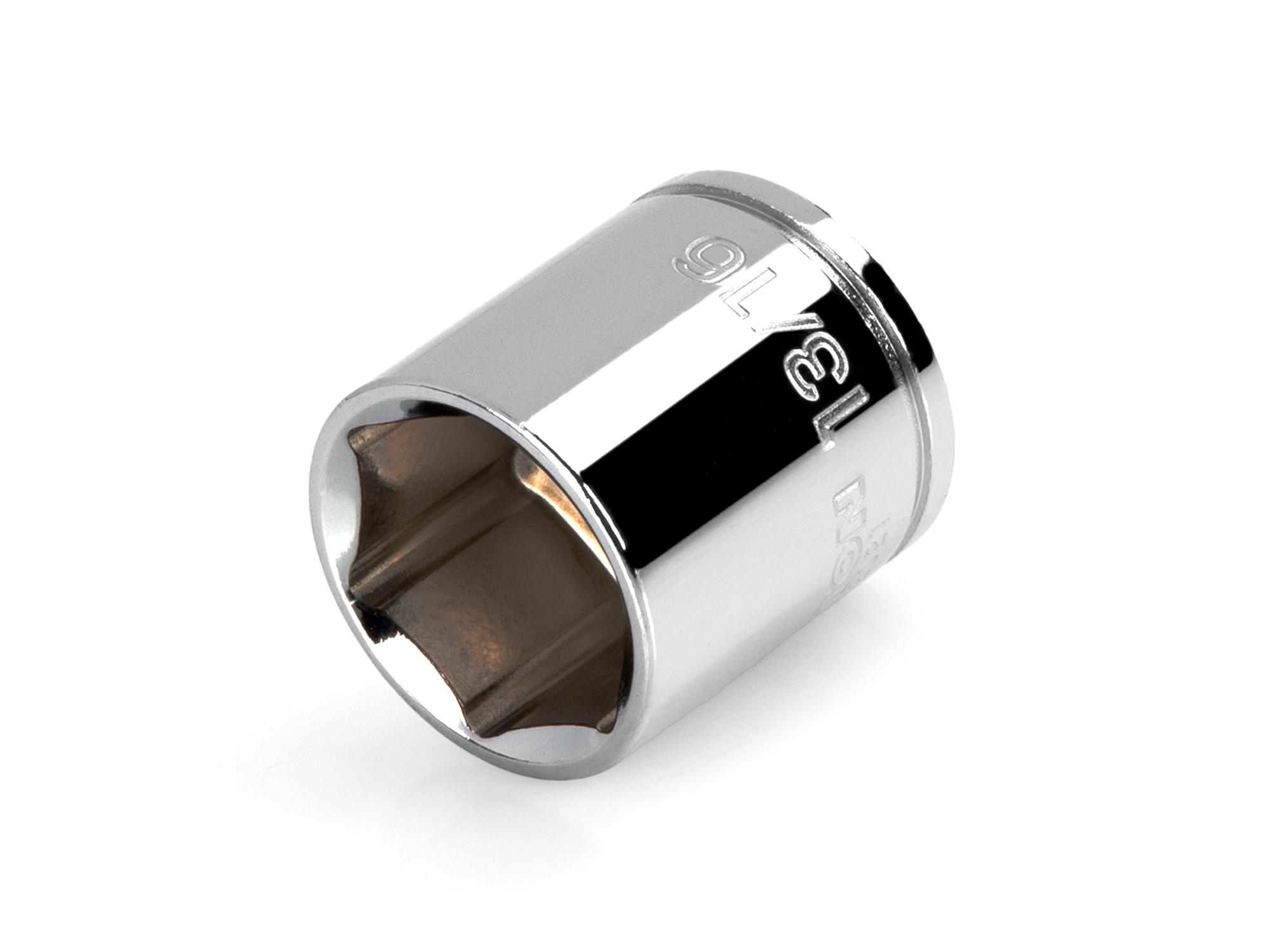Front-right angle view of Tekton hand drive 6-point socket. Item #SHD12021