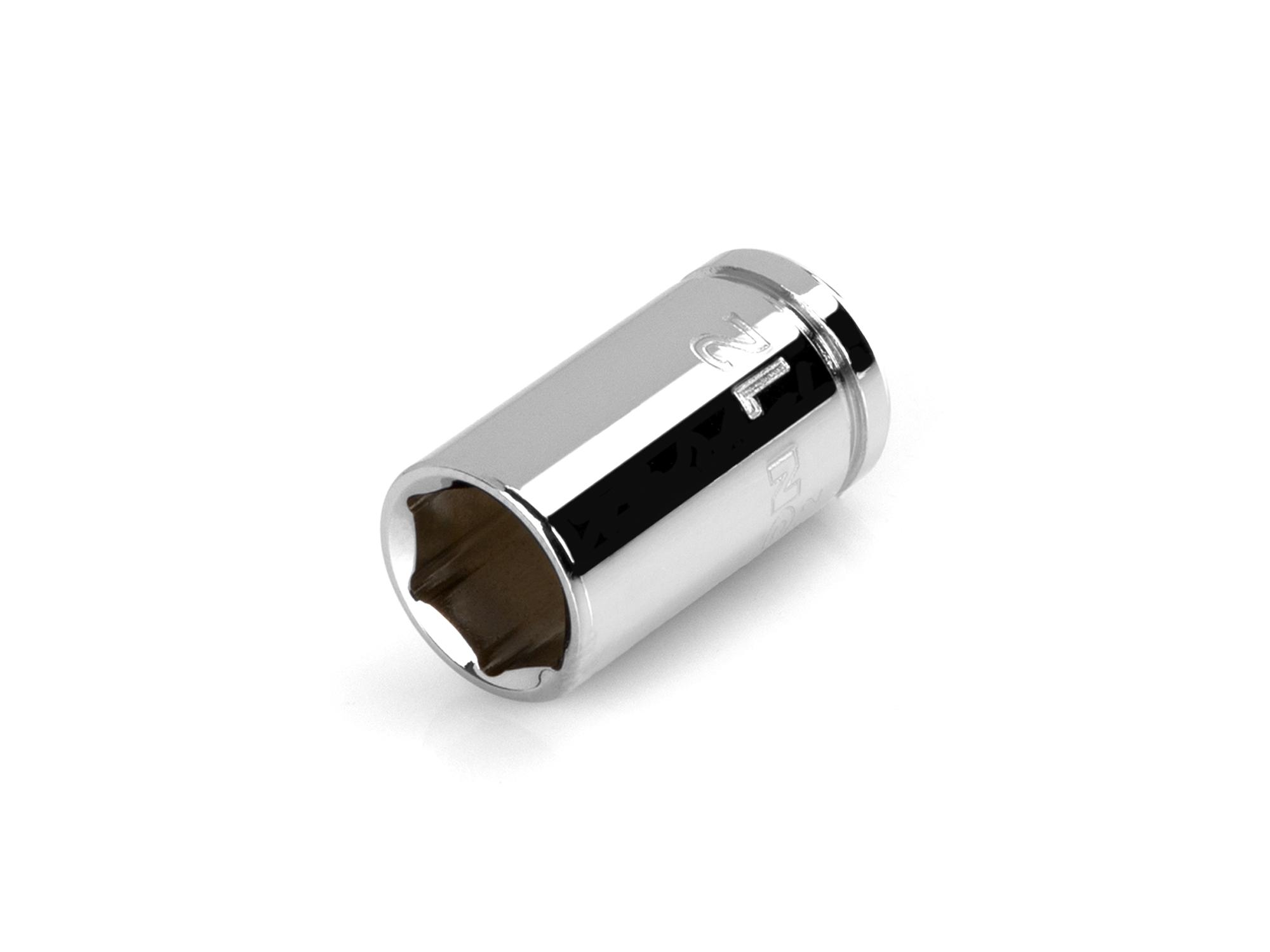Front-right angle view of Tekton hand drive 6-point socket. Item #SHD12112