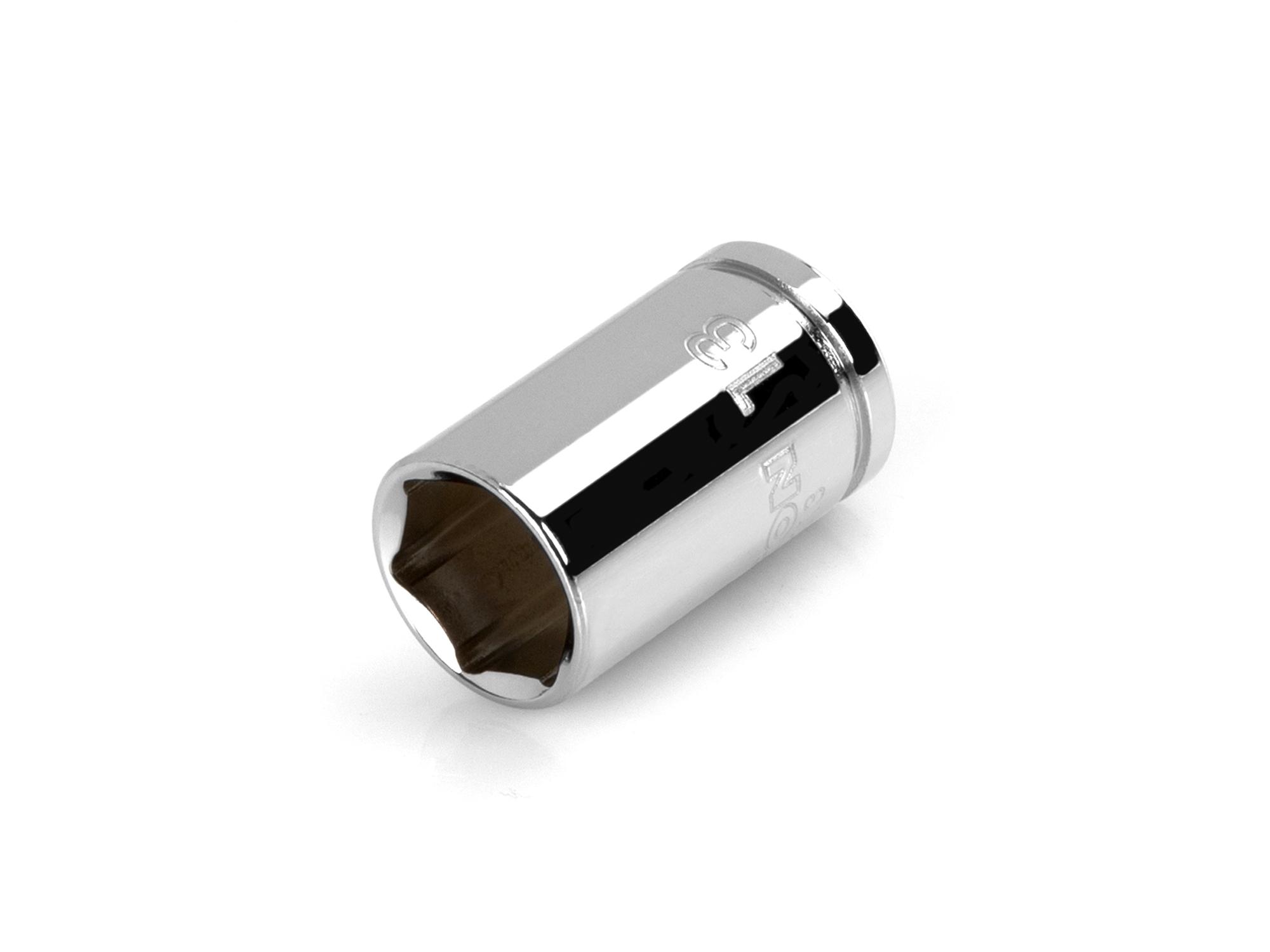 Front-right angle view of Tekton hand drive 6-point socket. Item #SHD12113