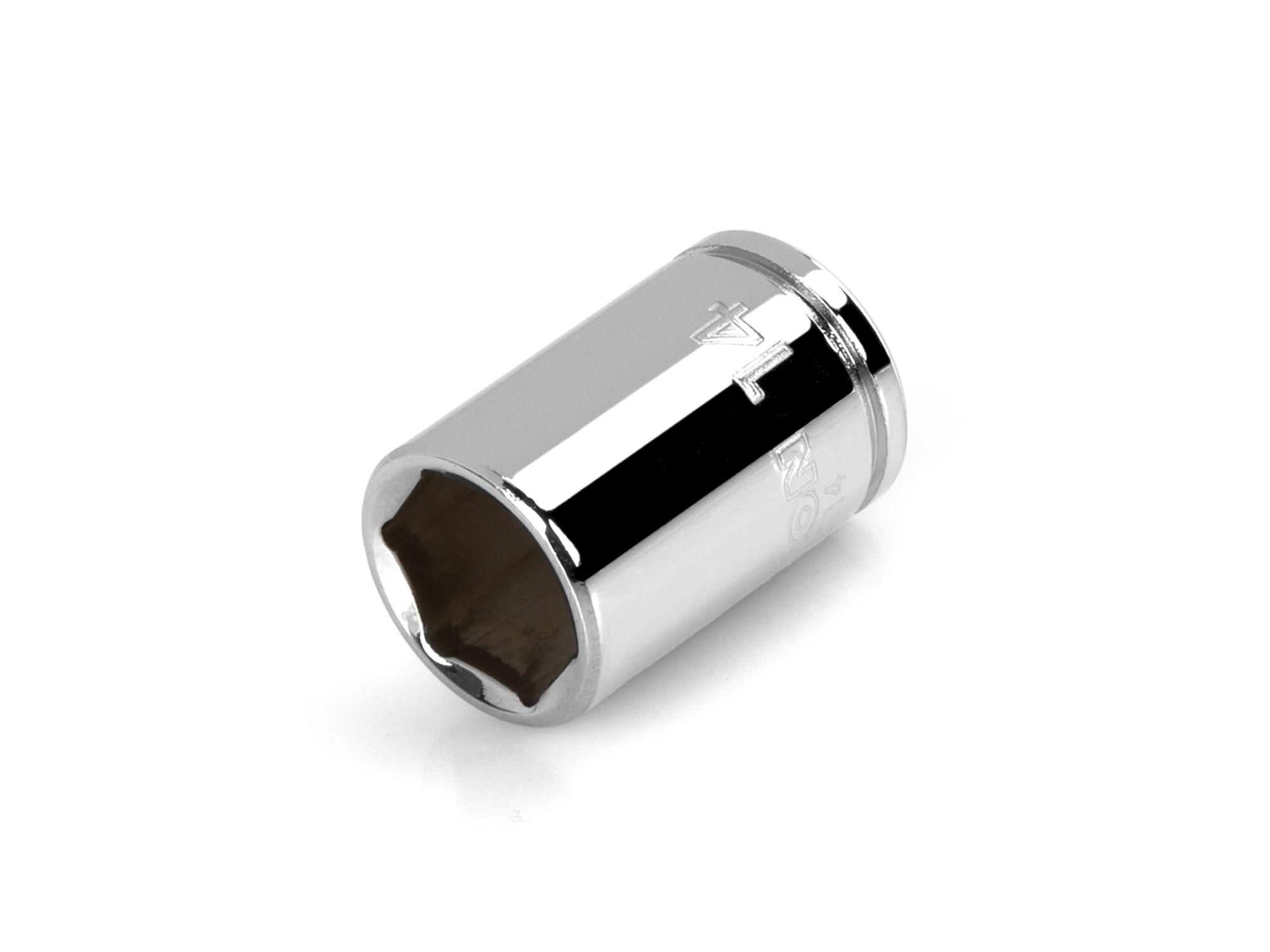 Front-right angle view of Tekton hand drive 6-point socket. Item #SHD12114