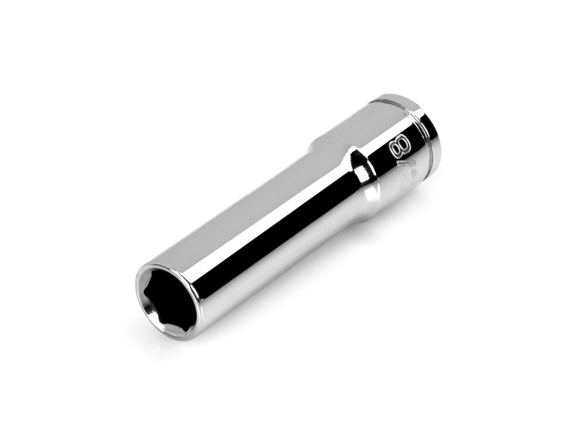 Front-right angle view of Tekton hand drive 6-point socket. Item #SHD13010