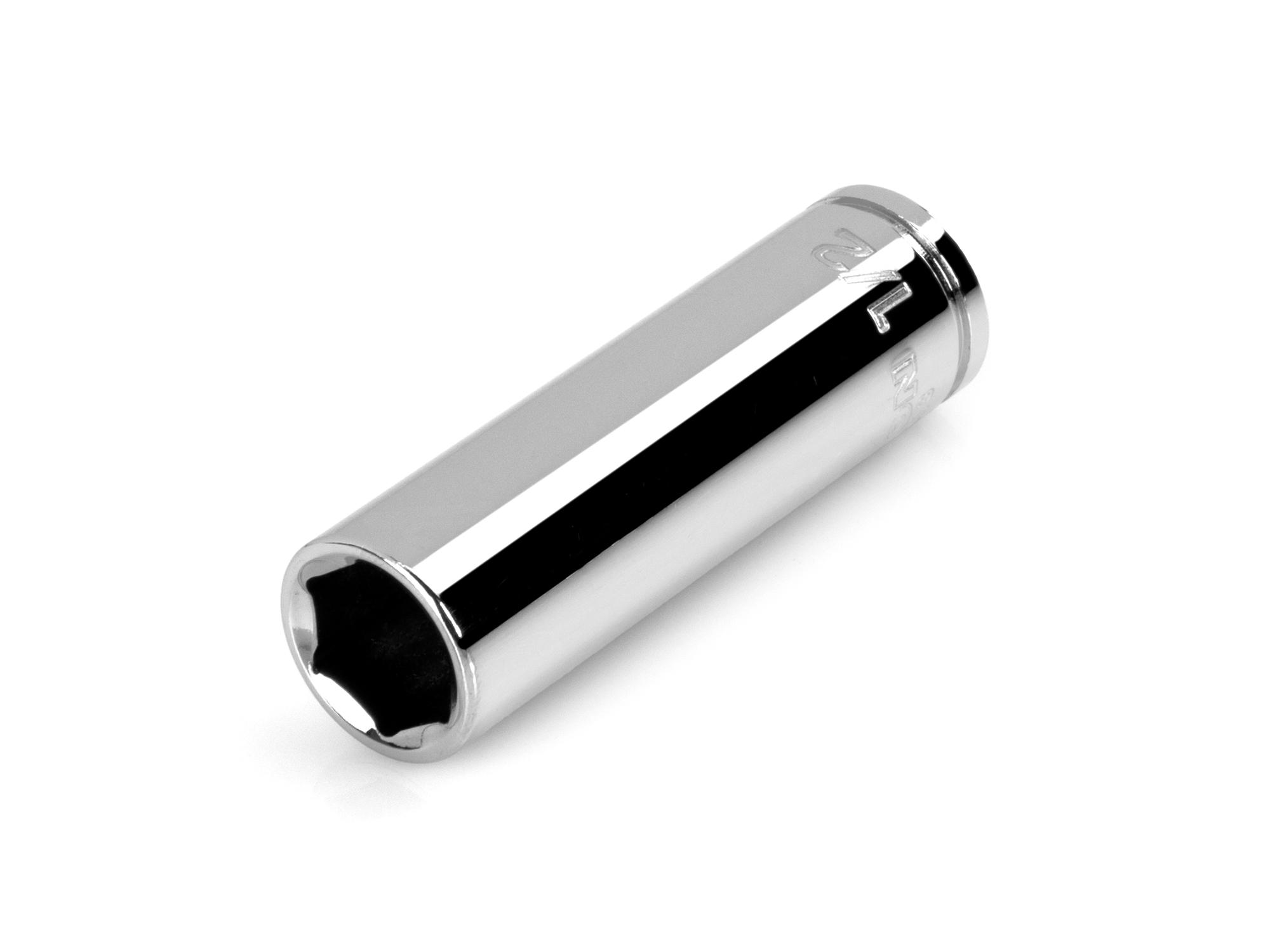 Front-right angle view of Tekton hand drive 6-point socket. Item #SHD13013