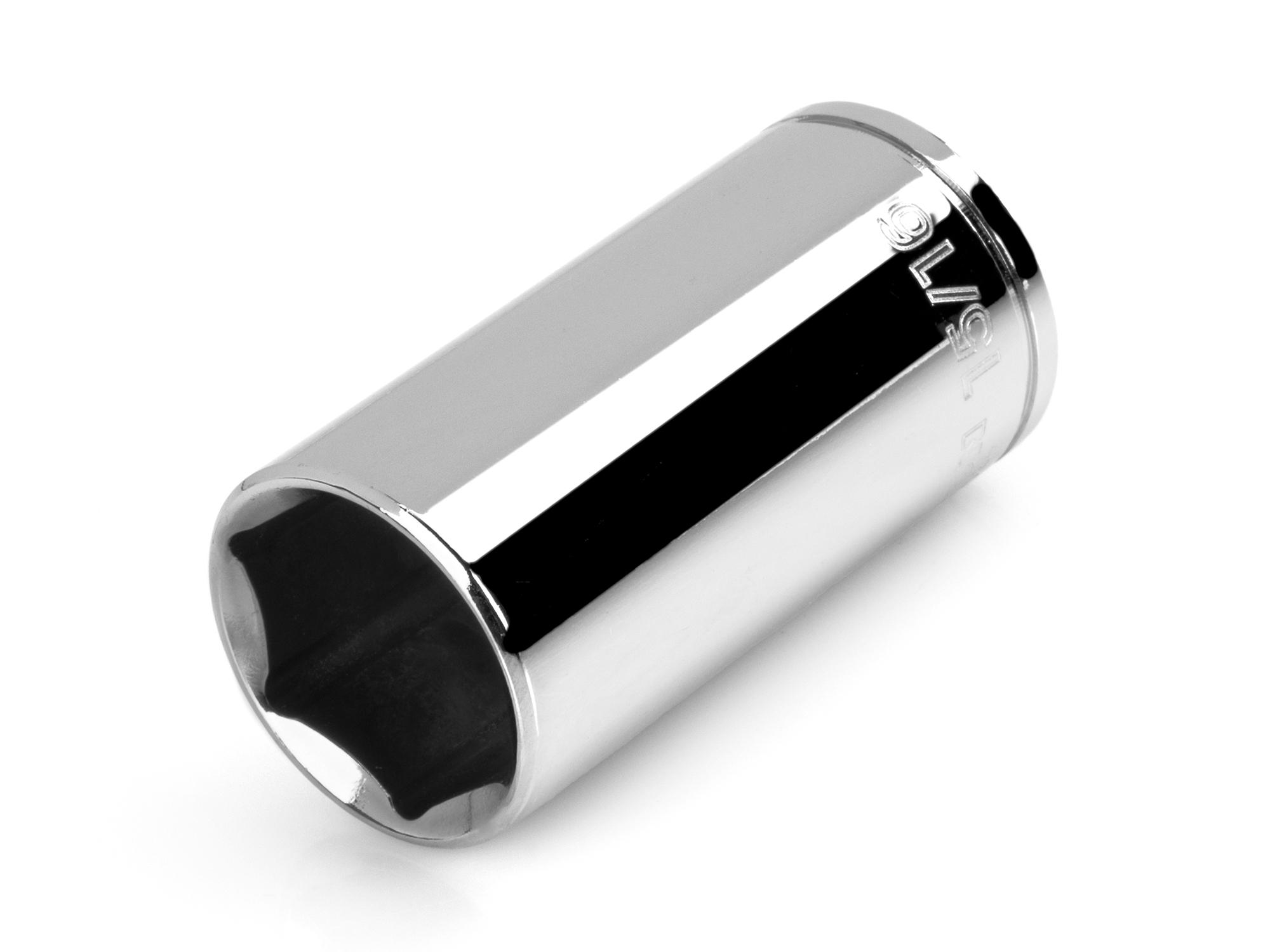 Front-right angle view of Tekton hand drive 6-point socket. Item #SHD13024