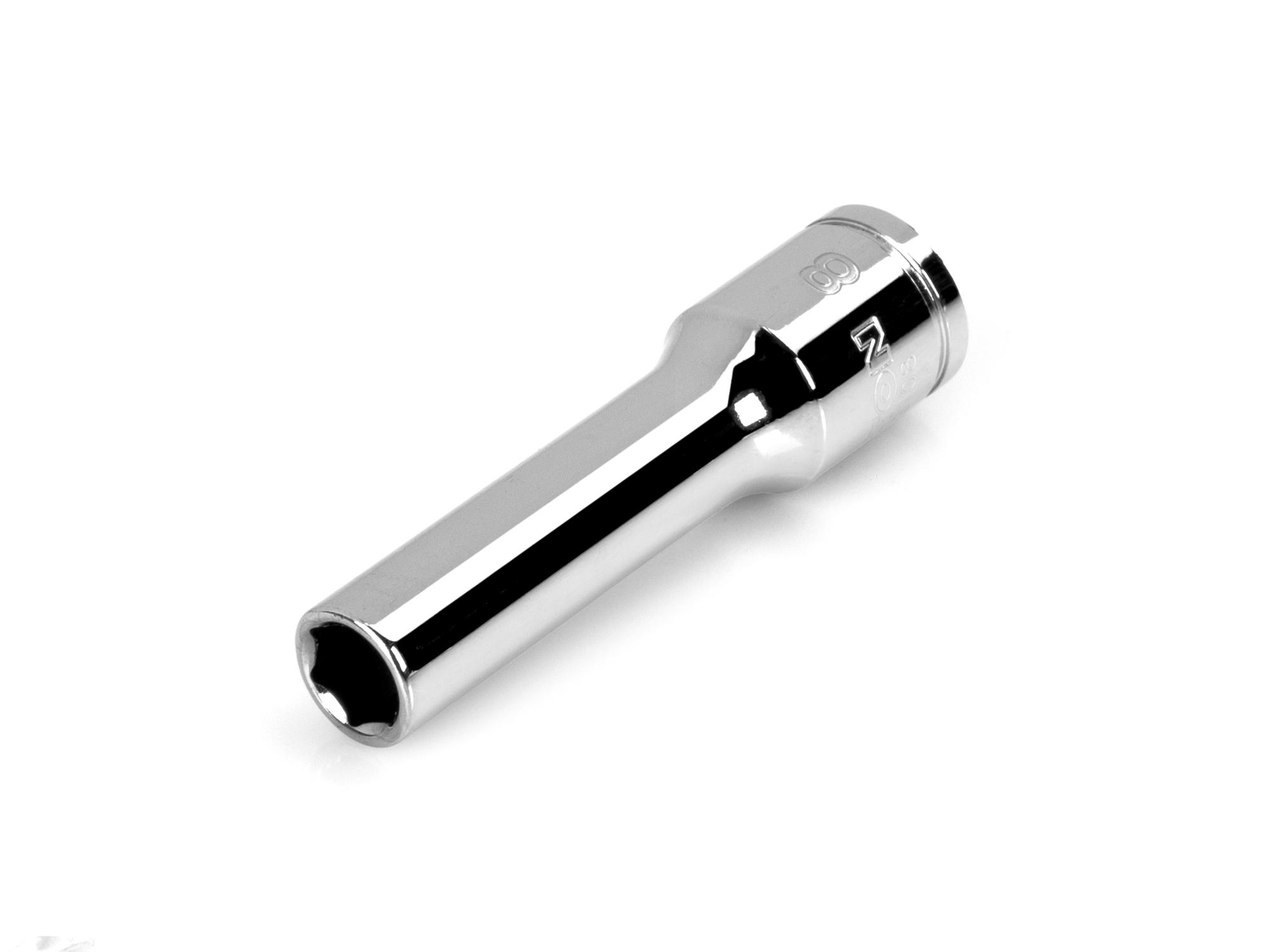 Front-right angle view of Tekton hand drive 6-point socket. Item #SHD13108
