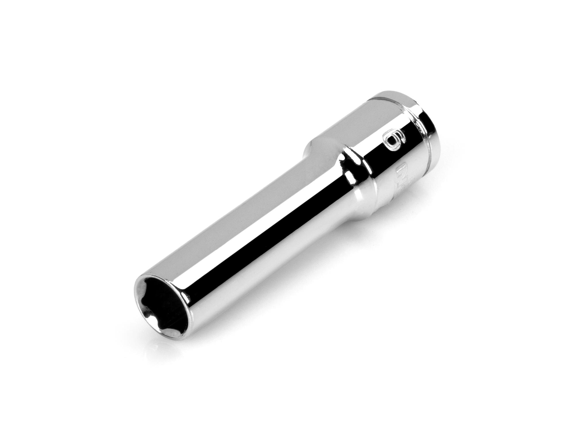 Front-right angle view of Tekton hand drive 6-point socket. Item #SHD13109