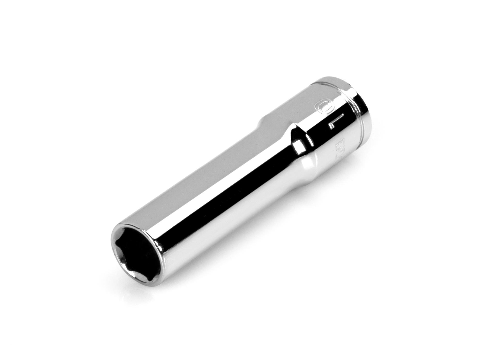 Front-right angle view of Tekton hand drive 6-point socket. Item #SHD13110