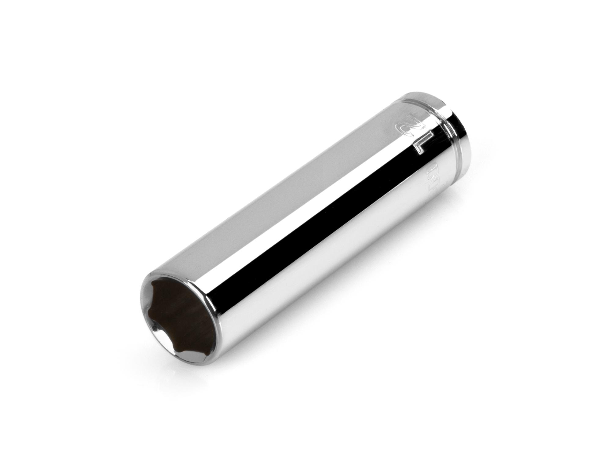 Front-right angle view of Tekton hand drive 6-point socket. Item #SHD13112
