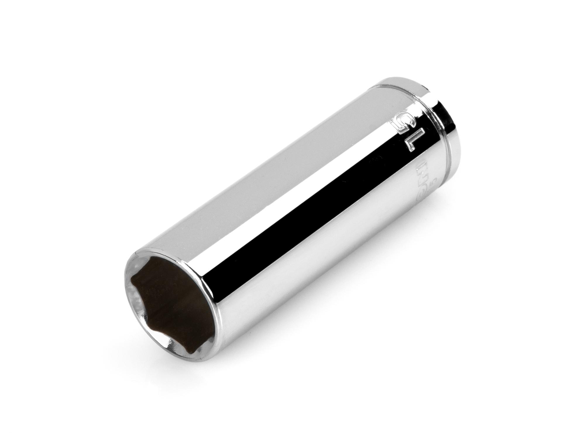 Front-right angle view of Tekton hand drive 6-point socket. Item #SHD13115