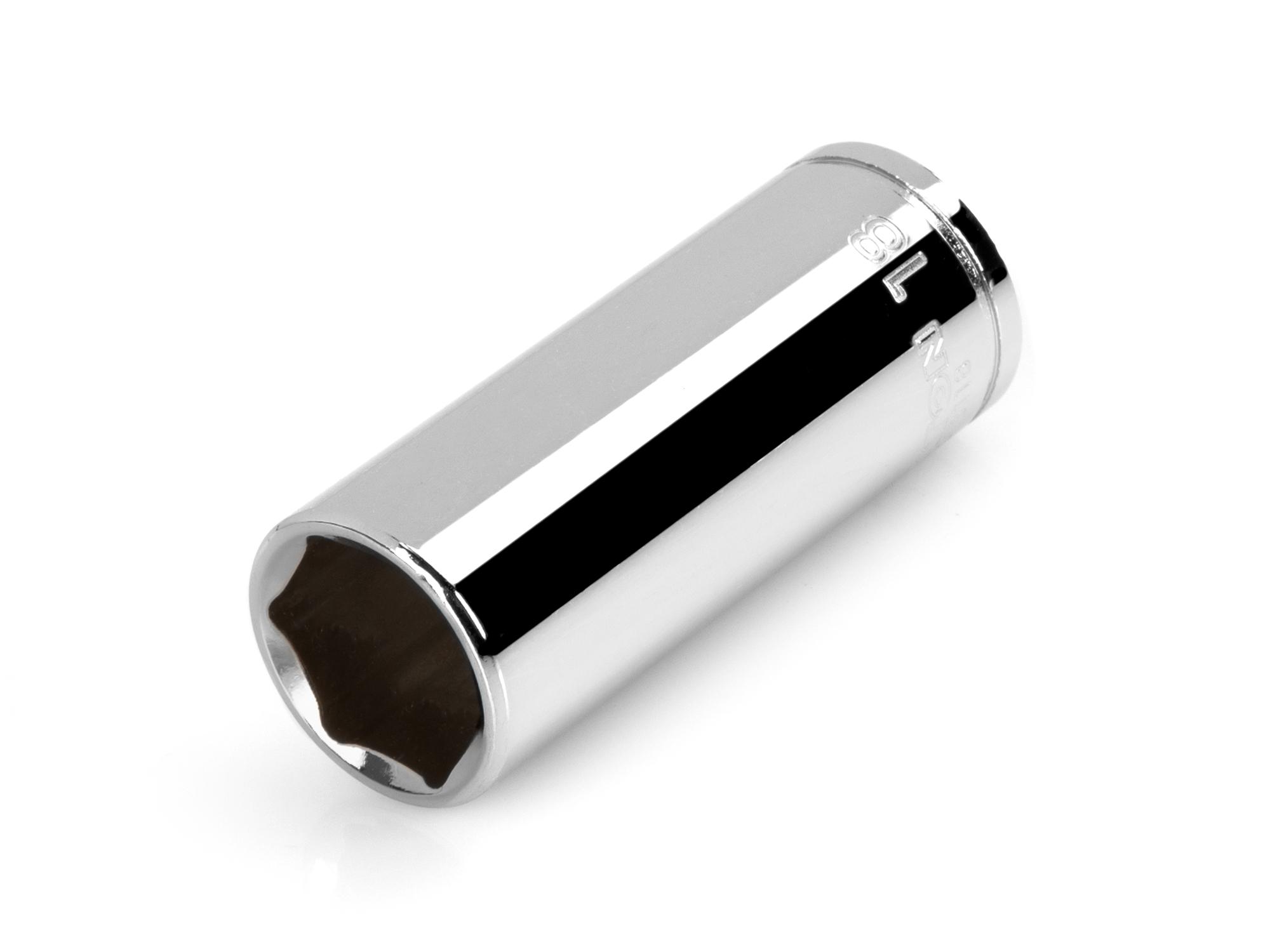 Front-right angle view of Tekton hand drive 6-point socket. Item #SHD13118
