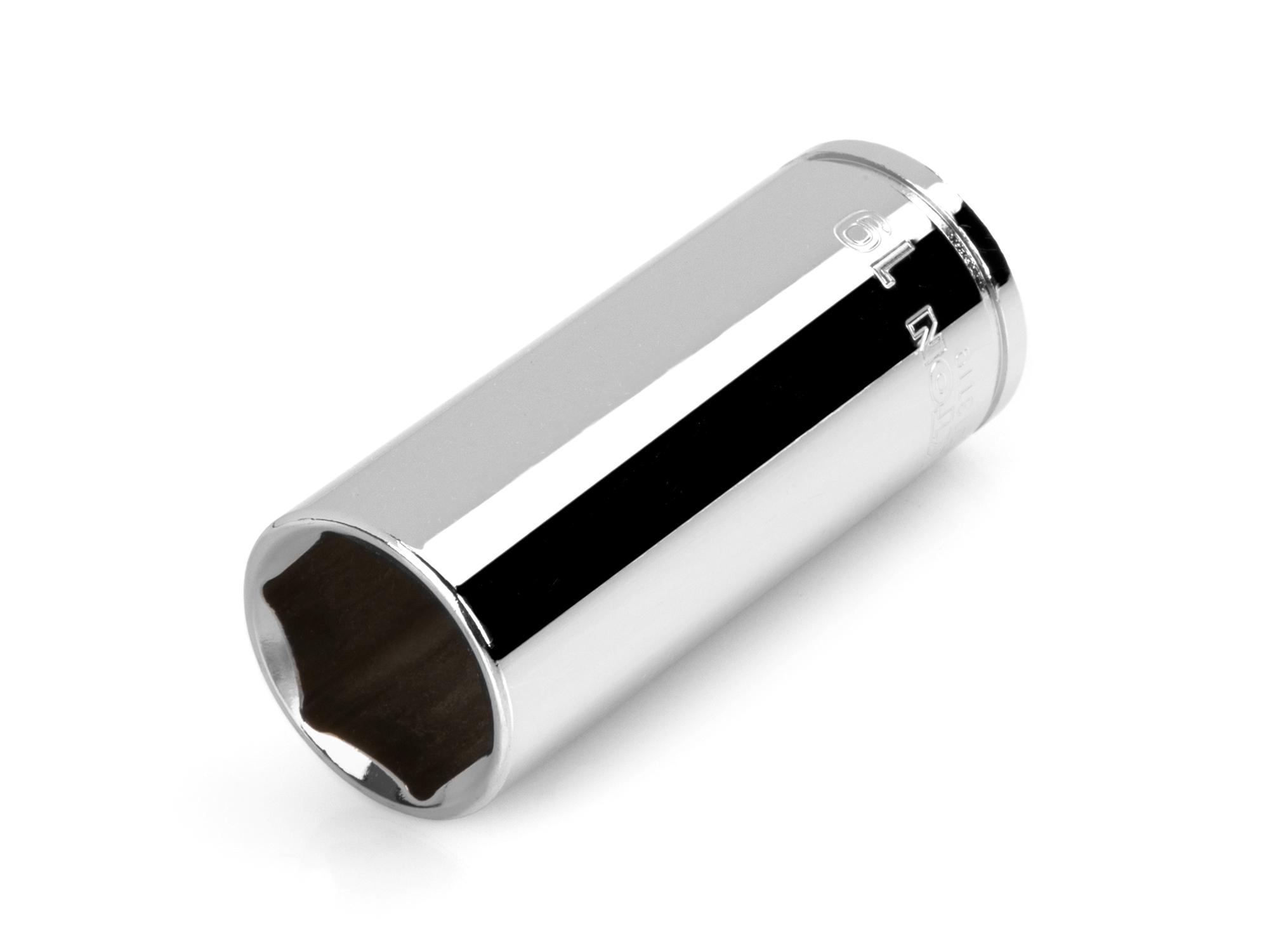 Front-right angle view of Tekton hand drive 6-point socket. Item #SHD13119