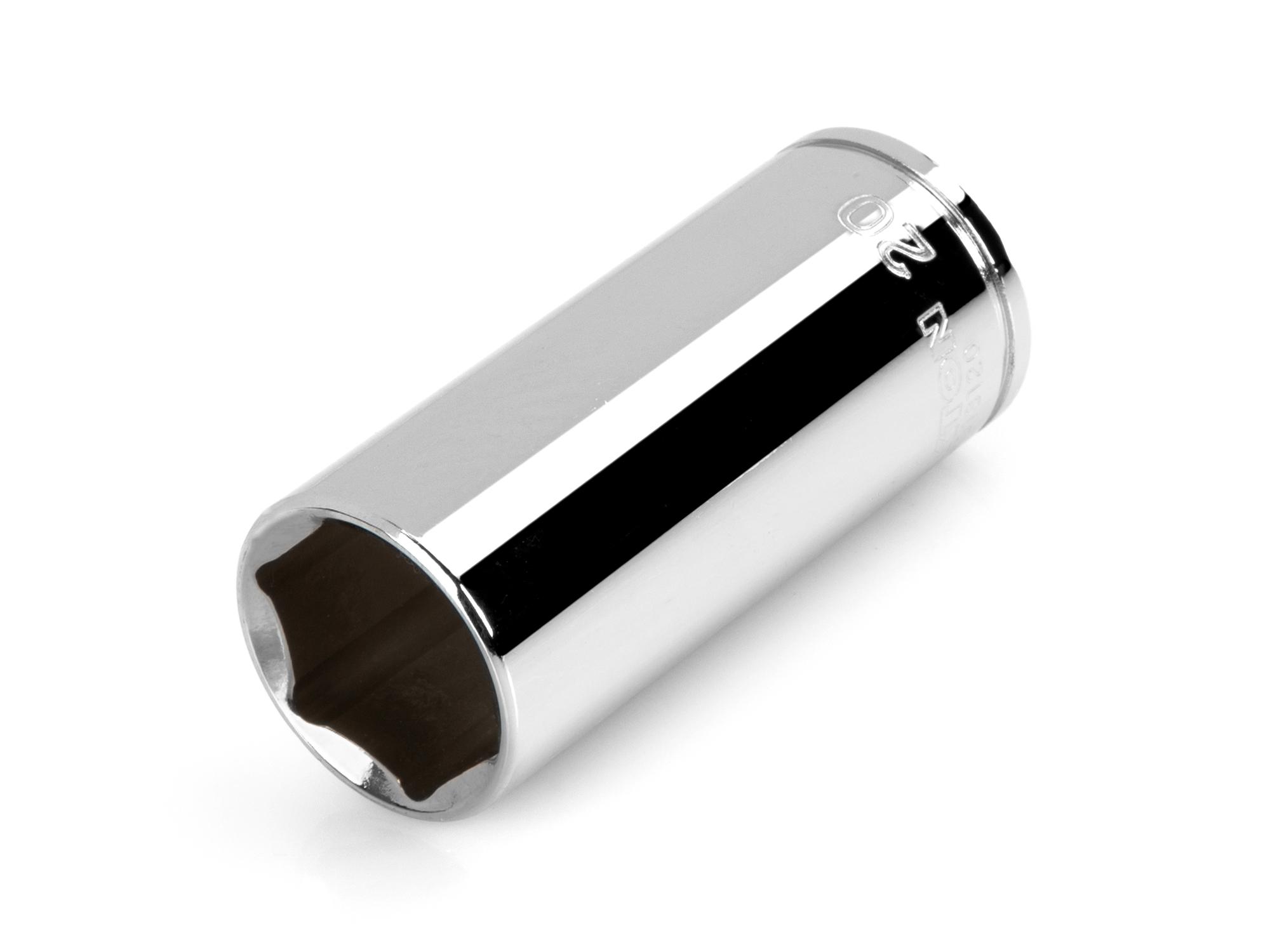 Front-right angle view of Tekton hand drive 6-point socket. Item #SHD13120