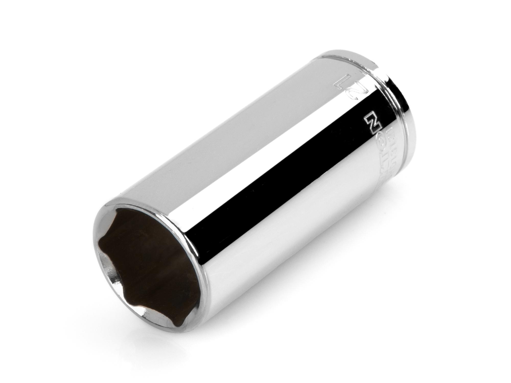Front-right angle view of Tekton hand drive 6-point socket. Item #SHD13121