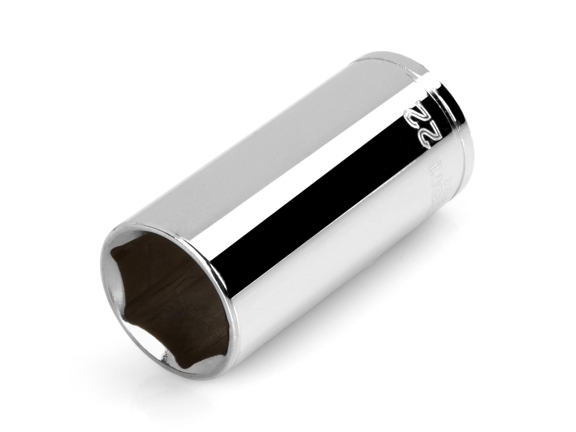 Front-right angle view of Tekton hand drive 6-point socket. Item #SHD13122