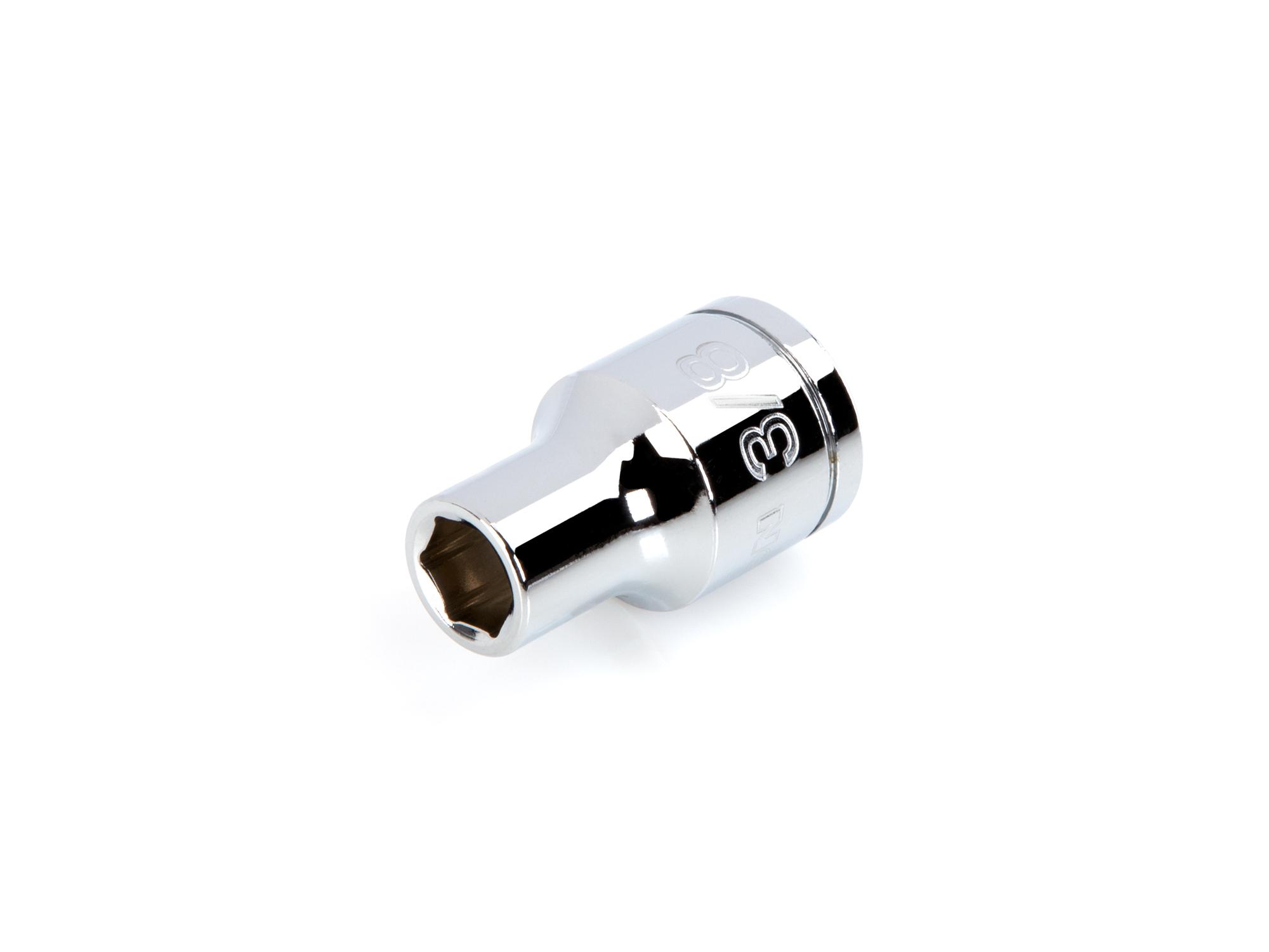 Front-right angle view of Tekton hand drive 6-point socket. Item #SHD22010