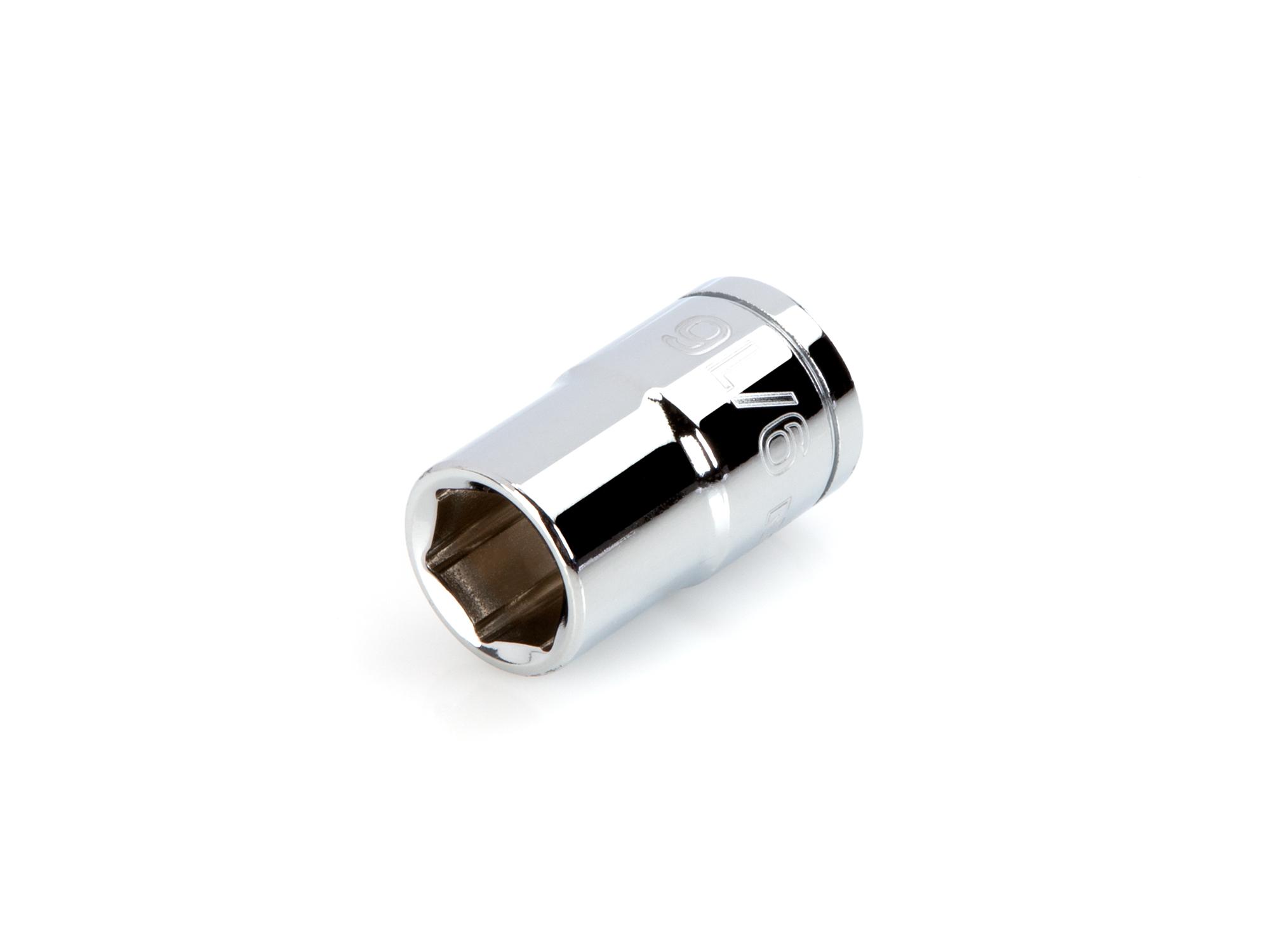Front-right angle view of Tekton hand drive 6-point socket. Item #SHD22014