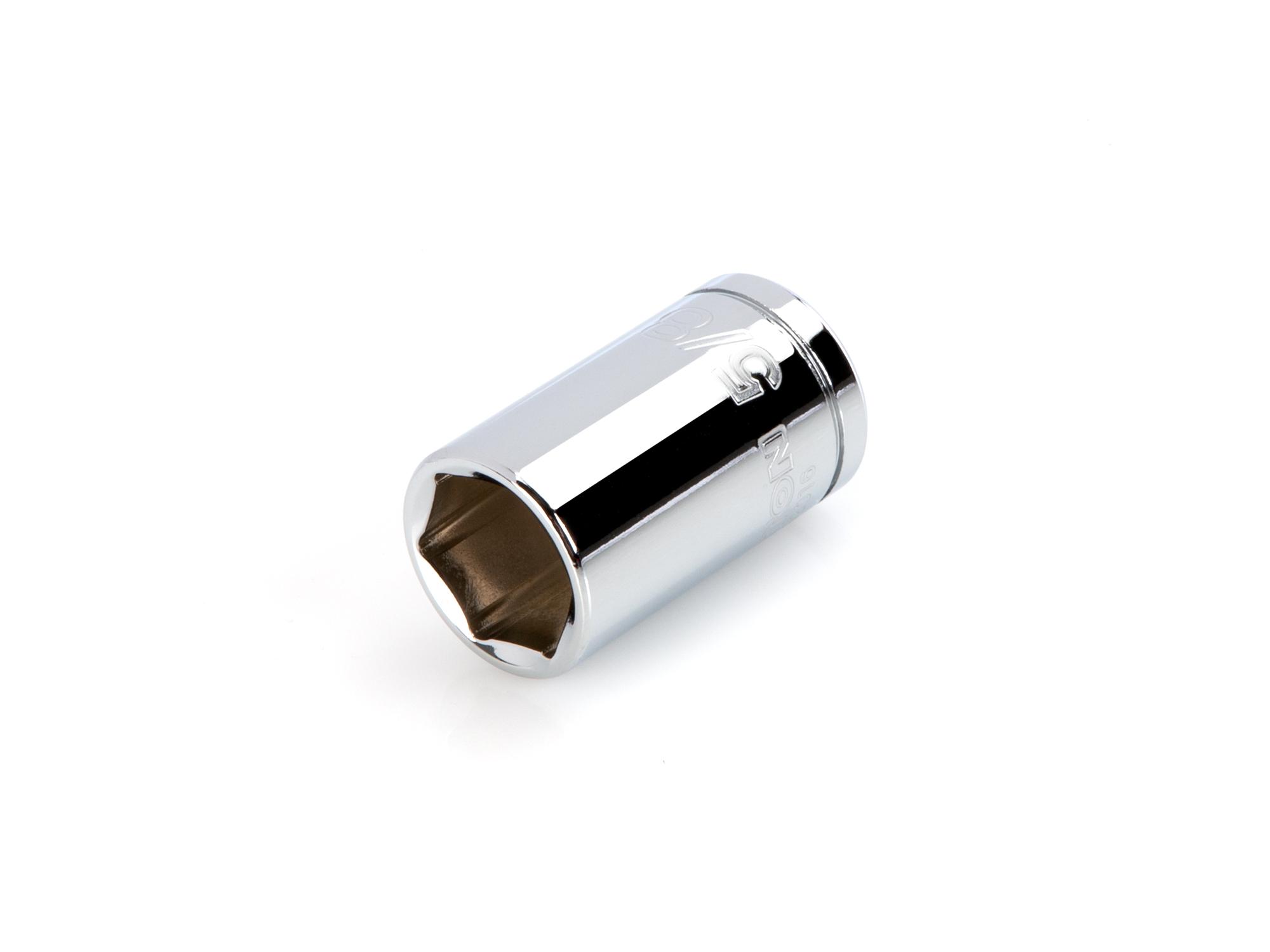Front-right angle view of Tekton hand drive 6-point socket. Item #SHD22016