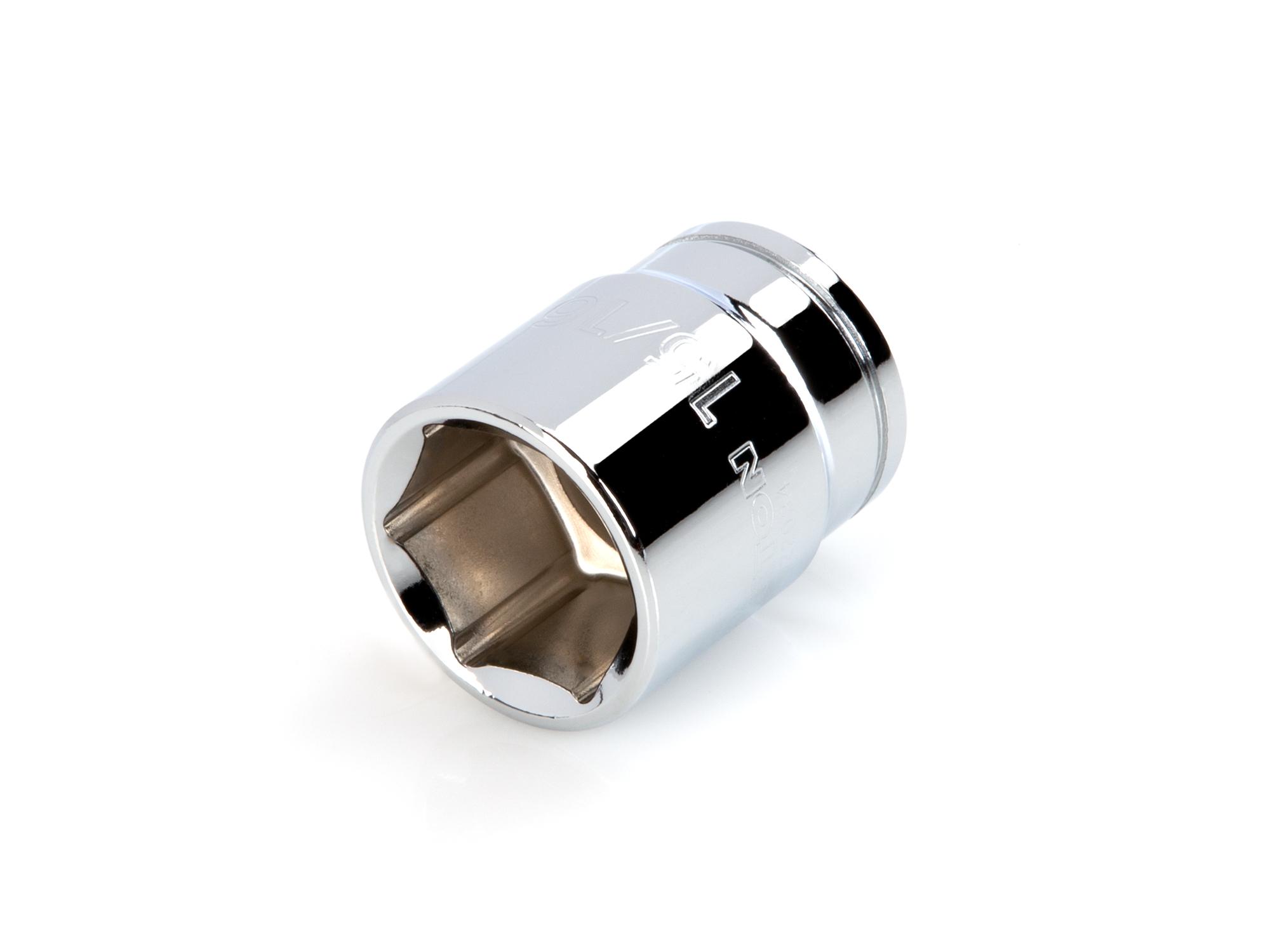 Front-right angle view of Tekton hand drive 6-point socket. Item #SHD22024